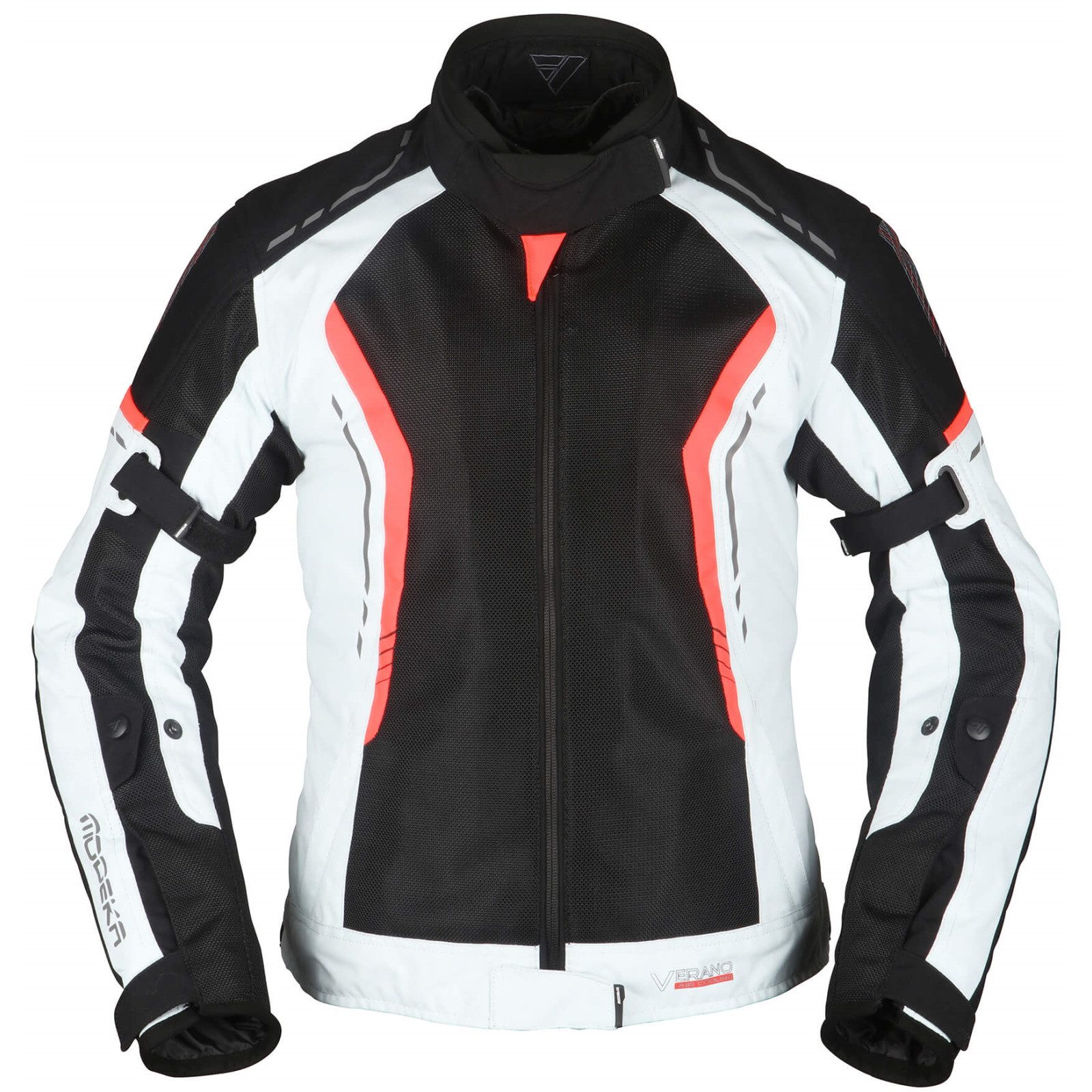 Modeka Motorradjacke Modeka Khao Air Lady Textiljacke Damen schwarz / hellgrau / rot 38