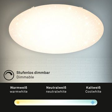 Briloner Leuchten LED-Sternenhimmel 3318-016, 328,330,334,338, LED fest verbaut, Kaltweiß, Neutralweiß, Tageslichtweiß, Warmweiß, CCT Dimmbar, Nachtlichtfunktion, Fernbedienung, weiß