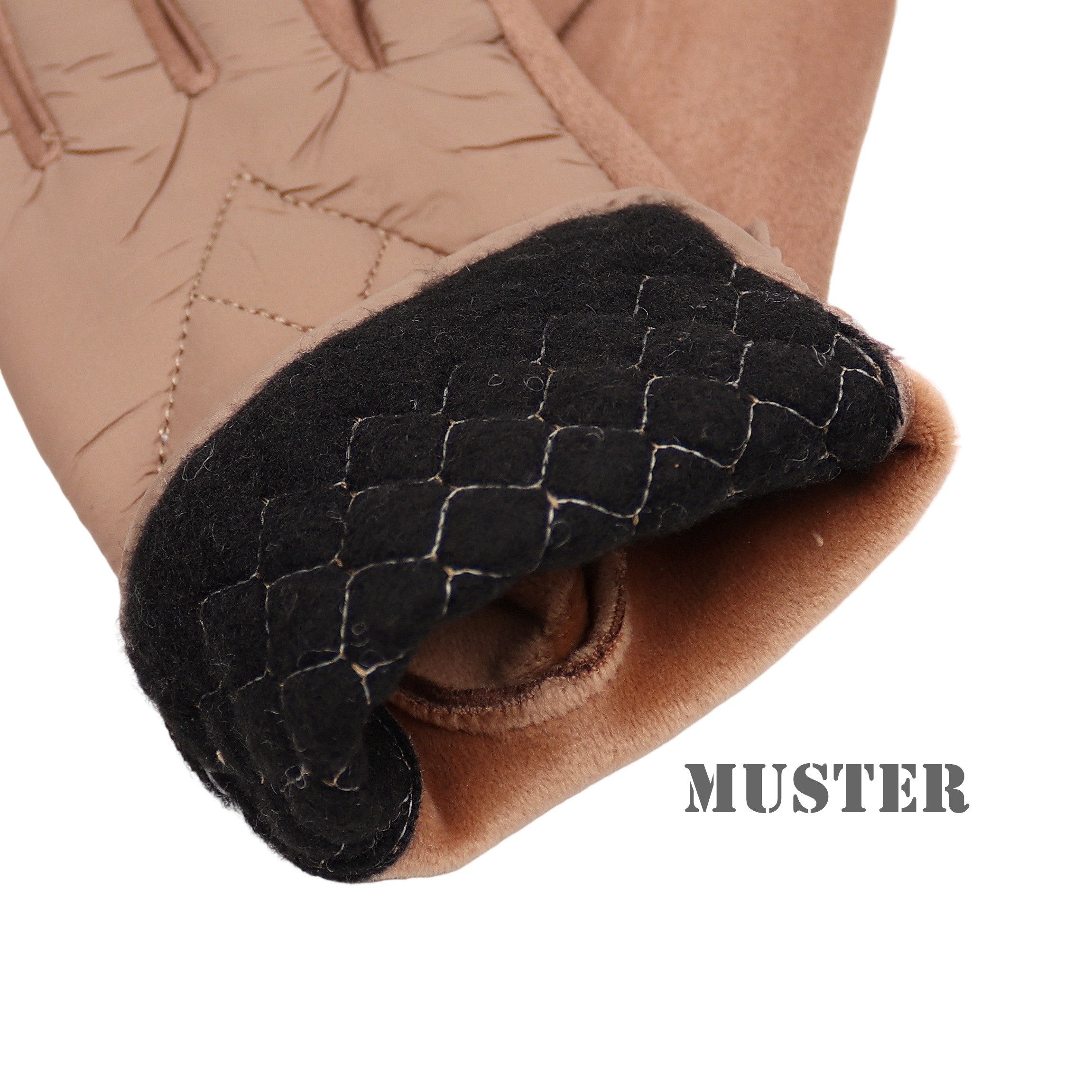 MIRROSI Fleecehandschuhe Stepp Handschuhe gefüttert Warm OneSize warm ideal für Herbst oder Winter