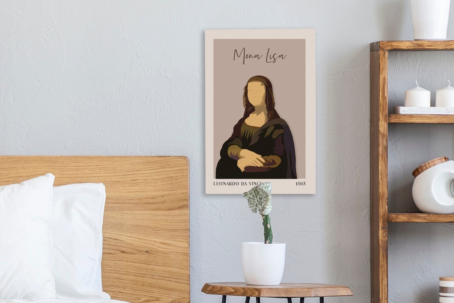 OneMillionCanvasses® Gemälde Mona bespannt - inkl. 20x30 Zackenaufhänger, Alte Meister, St), Gemälde, (1 fertig - Rosa Leinwandbild cm Lisa