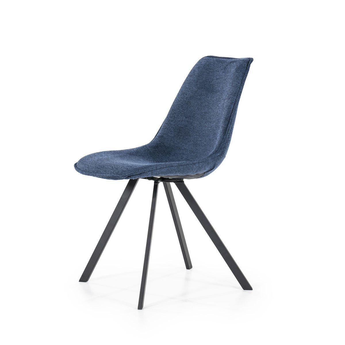 LEVEN Stoff Bezug 2´er LOY Set Stuhl blau Esszimmerstuhl Lifestyle Vierfußstuhl