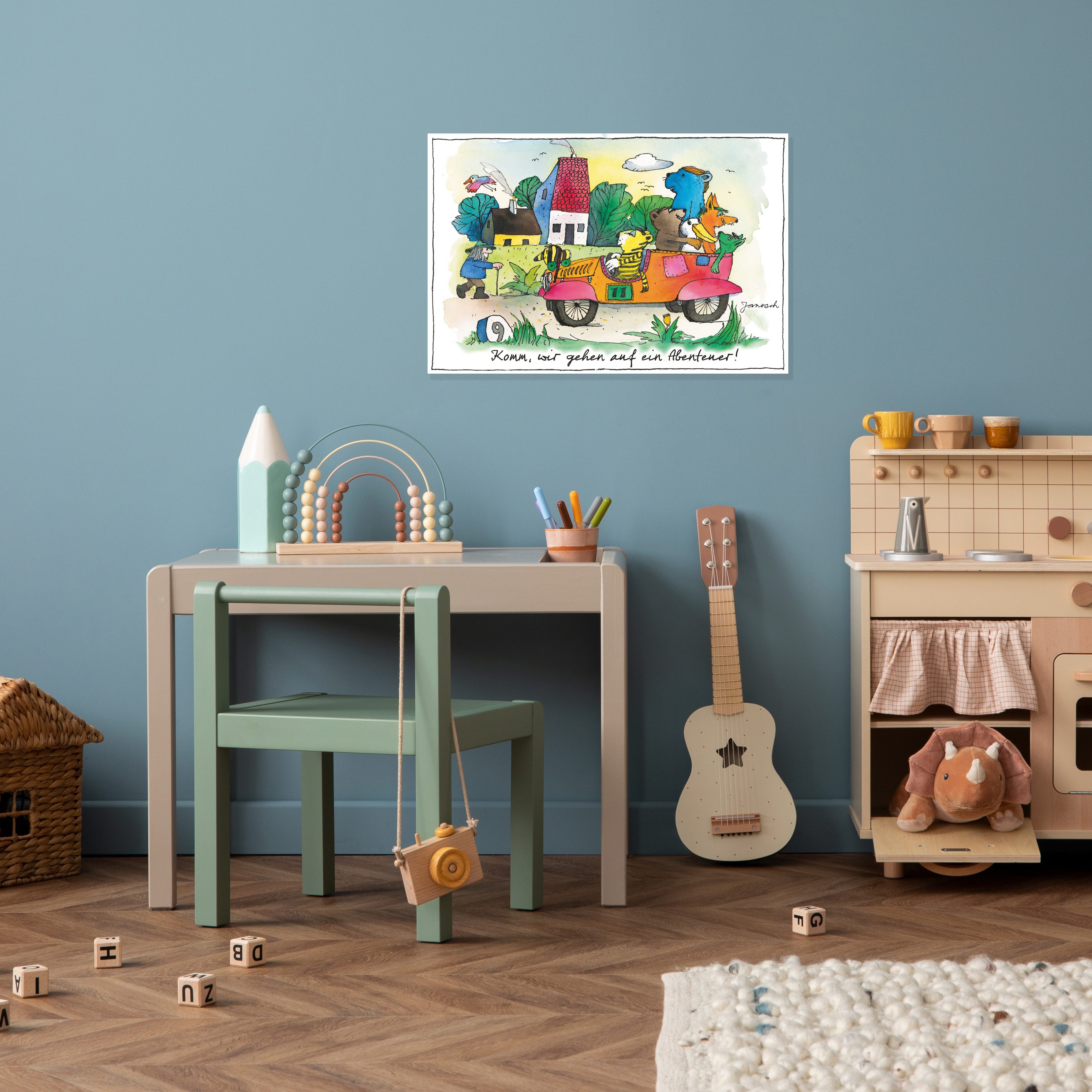 LuckyLinde Wanddekoobjekt Der kleine Tiger und der kleine Bär - Abenteuer (1 St), Exklusive JANOSCH Kindermotive, Stahlschild