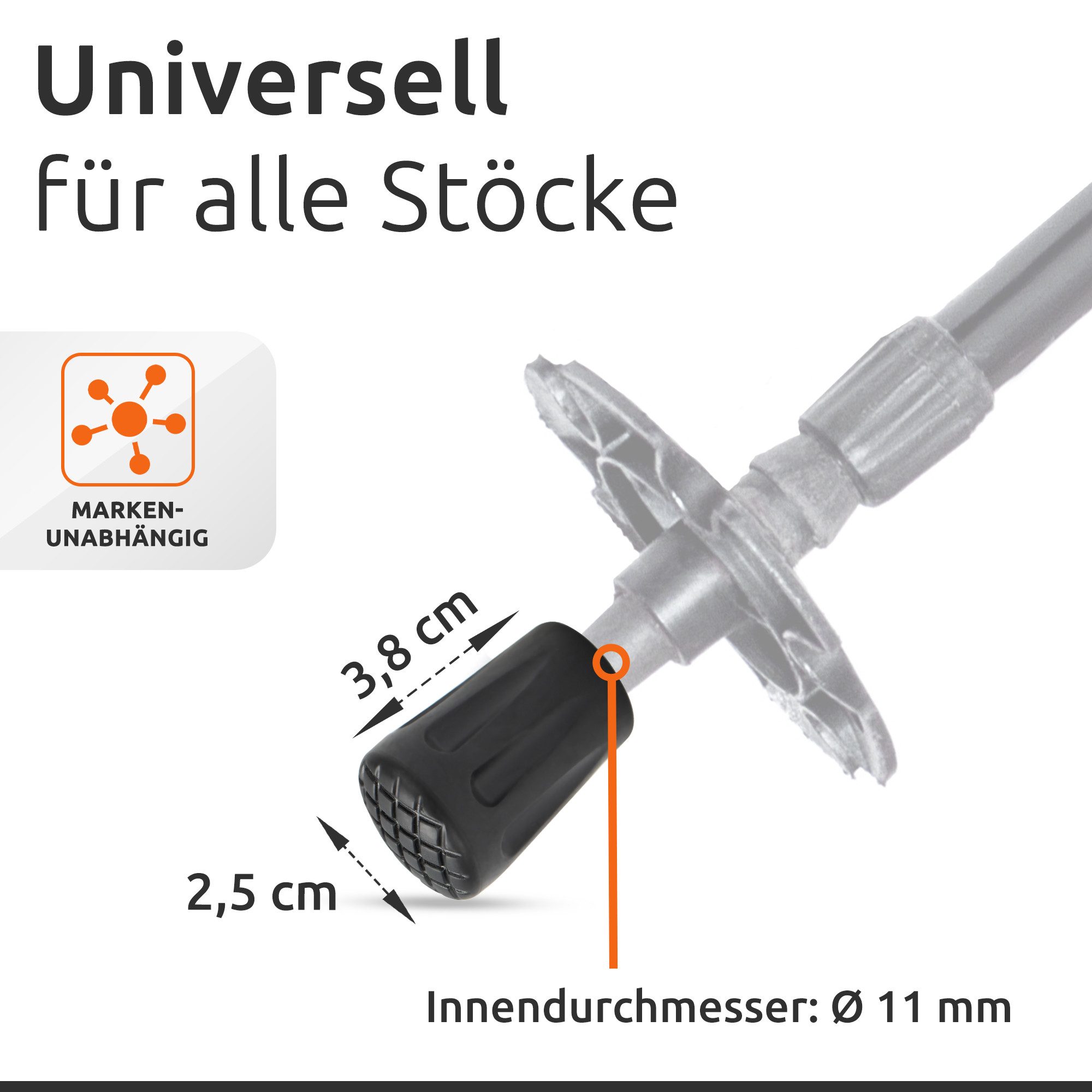 ECENCE Nordic-Walking-Stöcke 12x Gummipuffer für Nordic Walking Stöcke Pads