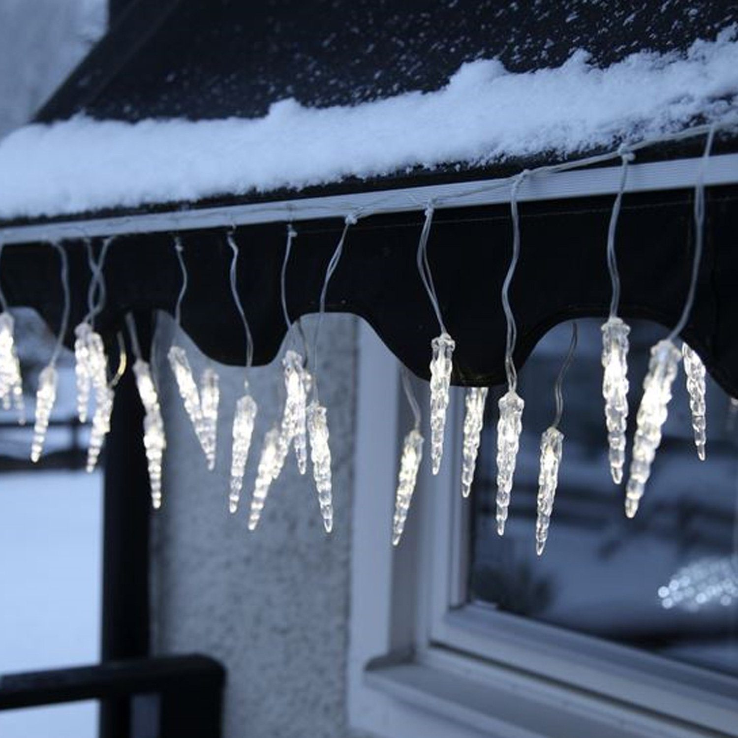 Eiszapfen 40-flammig 3,9m 40 LED MARELIDA Weihnachtsdeko Außen, für LED-Lichterkette warmweiße