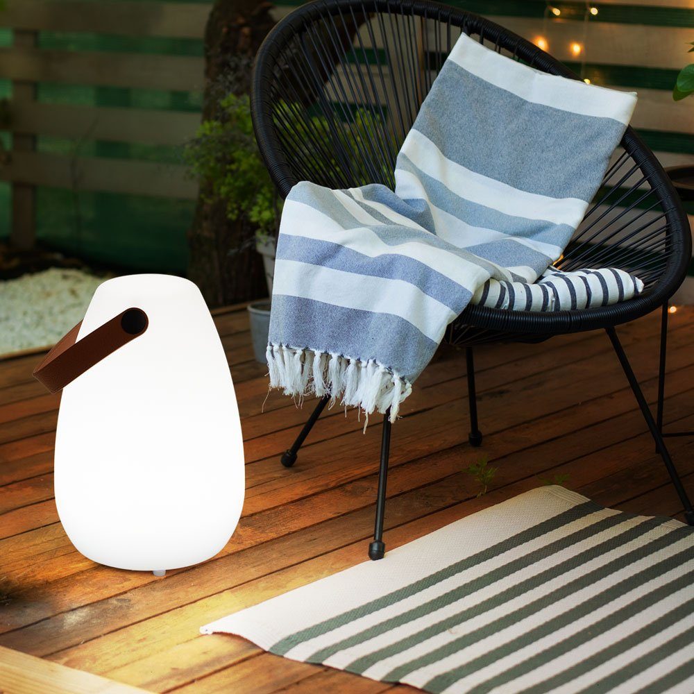 etc-shop LED Außen-Tischleuchte, Warmweiß, USB verbaut, Außen Garten fest Akku Farbwechsel, LED-Leuchtmittel Outdoor Tischlampe aufladbar Tischleuchte