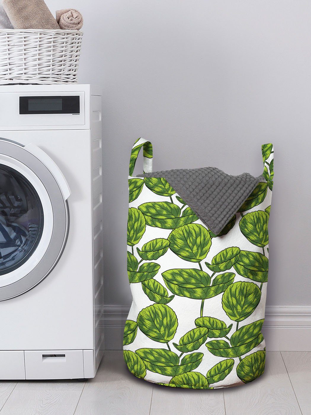 Wäschekorb Jahreszeit Blätter Kordelzugverschluss für warme mit Waschsalons, Wäschesäckchen Pflanzen Tropische Griffen Abakuhaus