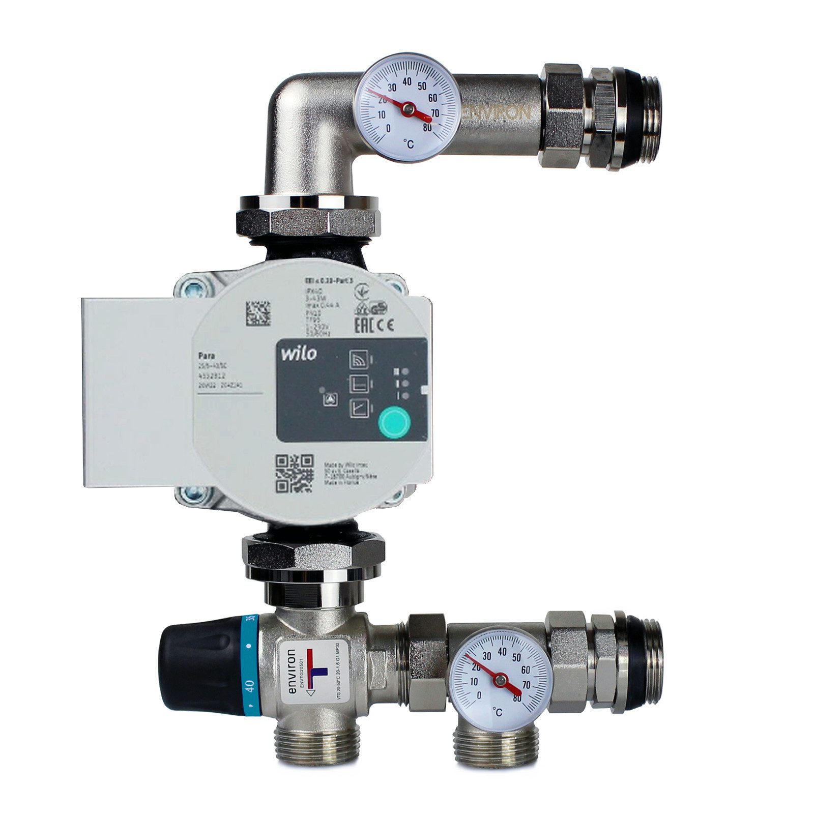 ganz24 Полы с подогревом Festwertregelset mit Environ VTG und Wilo Para 25/6 Hocheffizienzpumpe, (Environ VTG 20-55°C & Wilo Para 25/6), Hocheffiziente Pumpe
