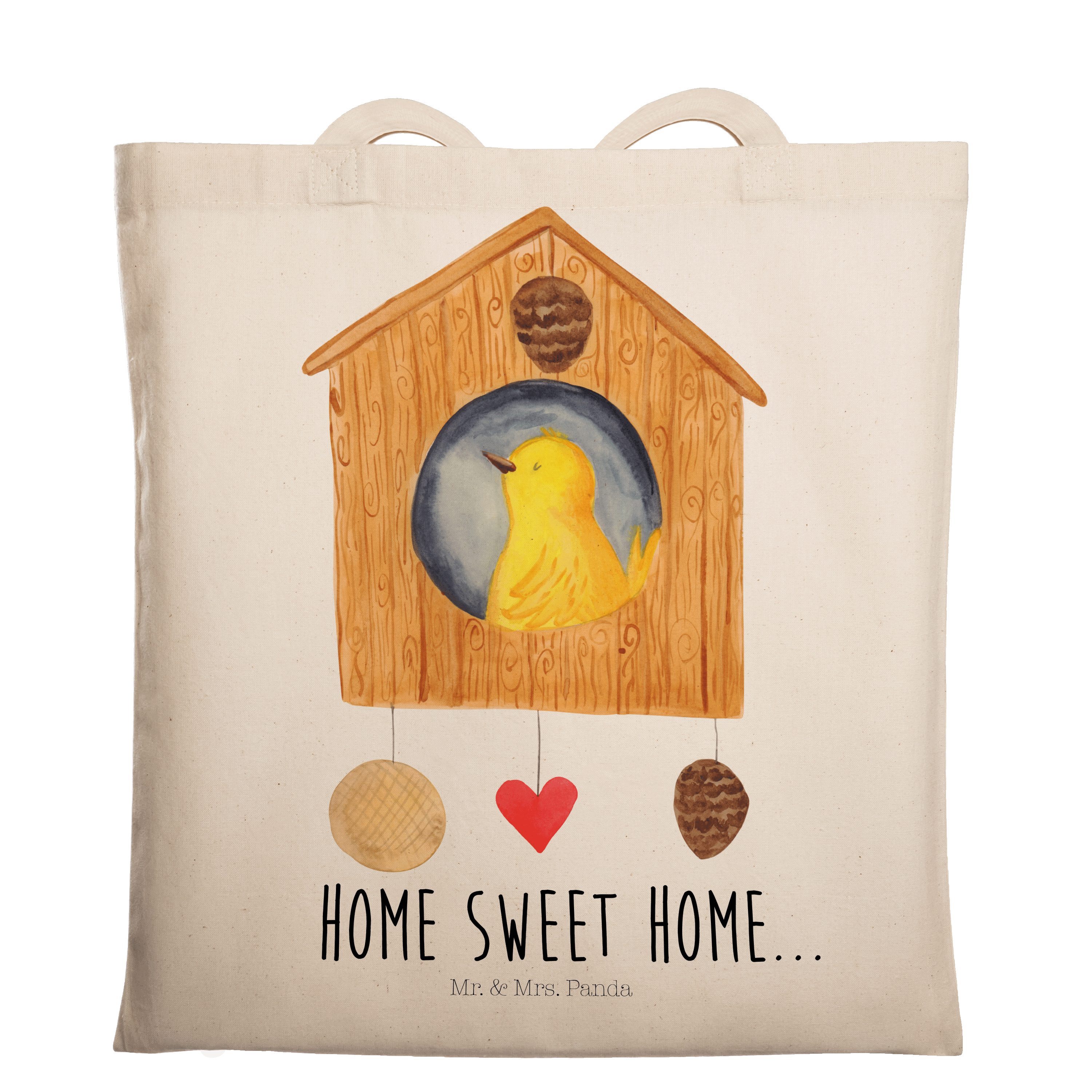 Mr. & Mrs. Panda Tragetasche »Vogelhaus sweet Home Transparent