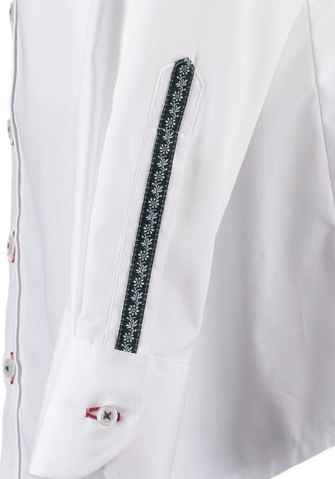 auf Trachtenhemd OS-Trachten mit Langarmhemd Brusttasche Adito Hirsch-Stickerei der