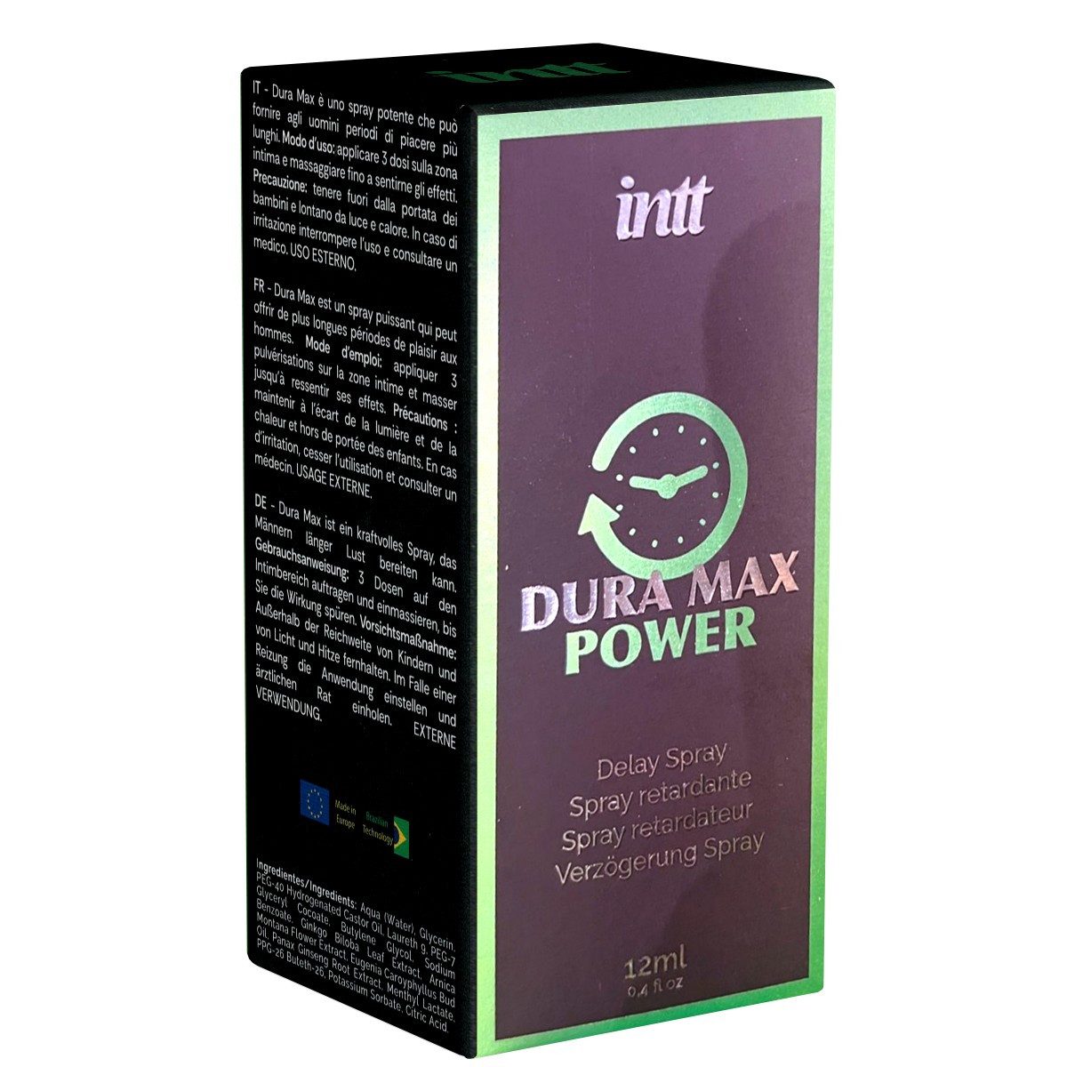 INTT Verzögerungsmittel DuraMax Power, Flasche mit 12ml, 1-tlg., für lange, intensive Liebesspiele