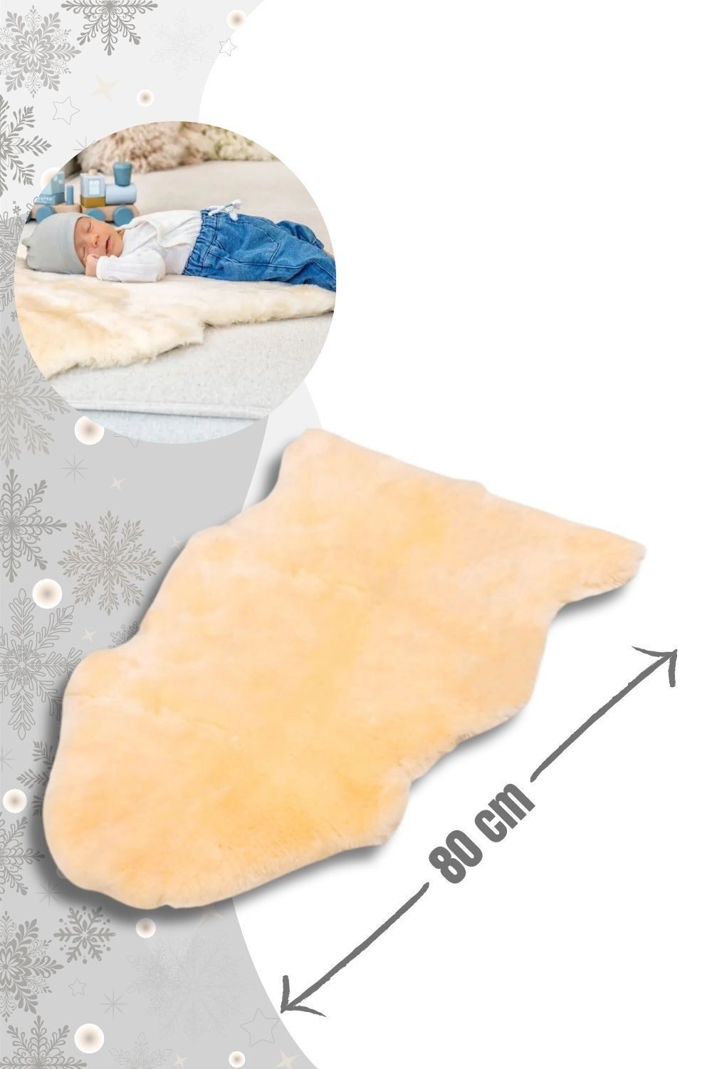 Fellhof Fußsack Baby-Lammfell geschoren