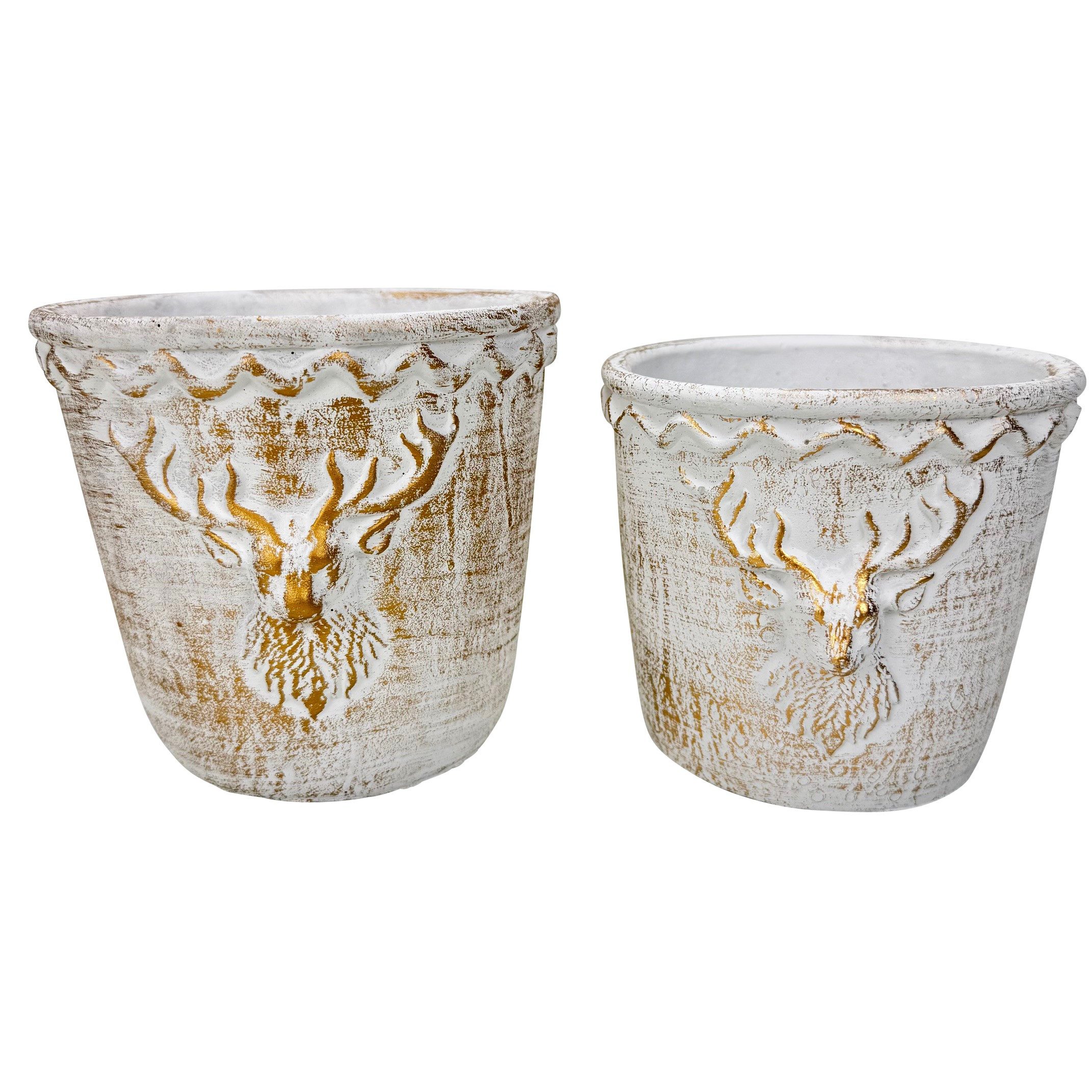Online-Fuchs Blumentopf - 2 Blumentöpfe im Set mit edlen Hirschkopf - Vinta günstig online kaufen
