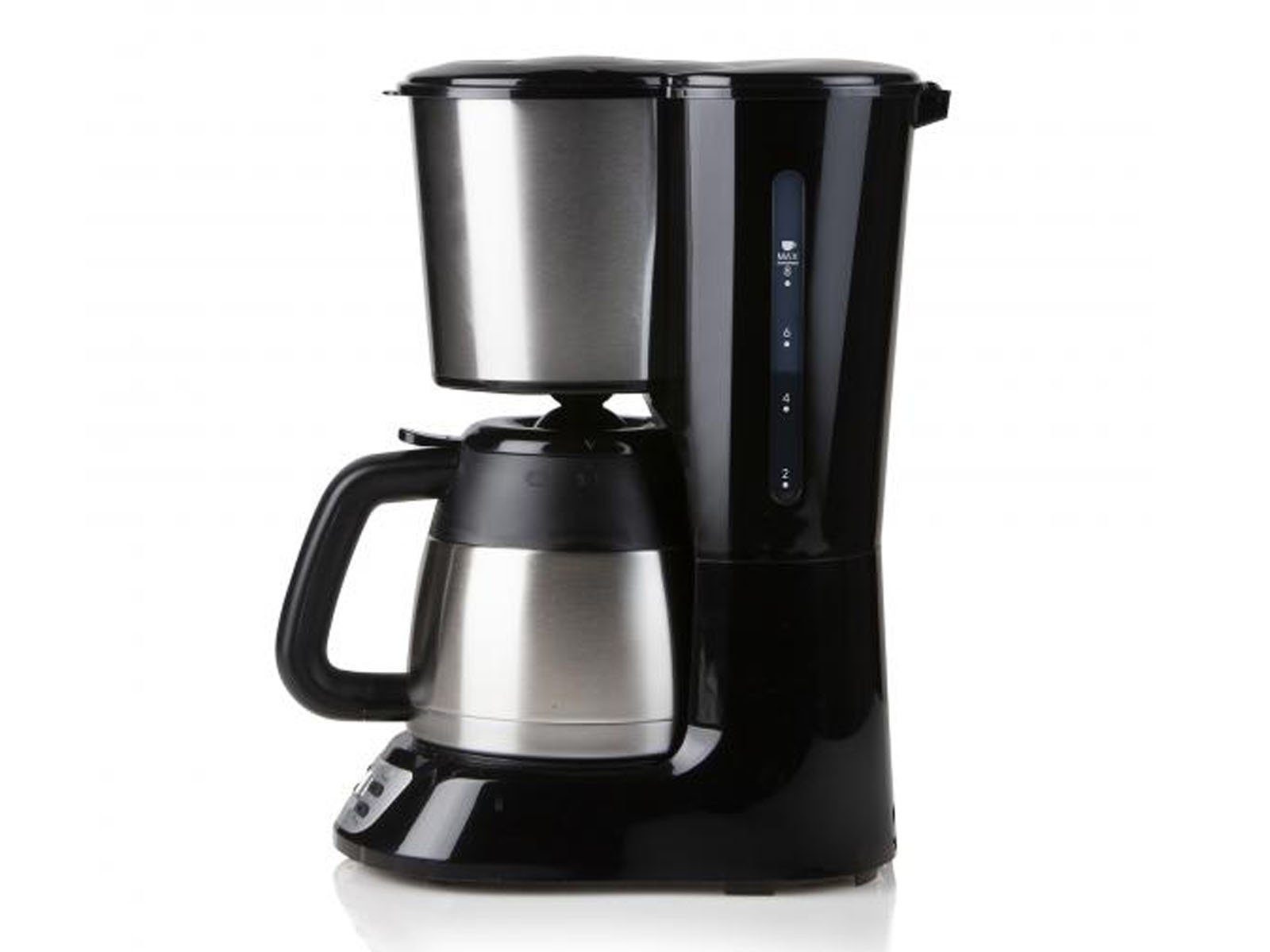 Domo Filterkaffeemaschine, 2 Edelstahl Thermoskannen Timer, Dauerfilter für Filter-Kaffee Pulver