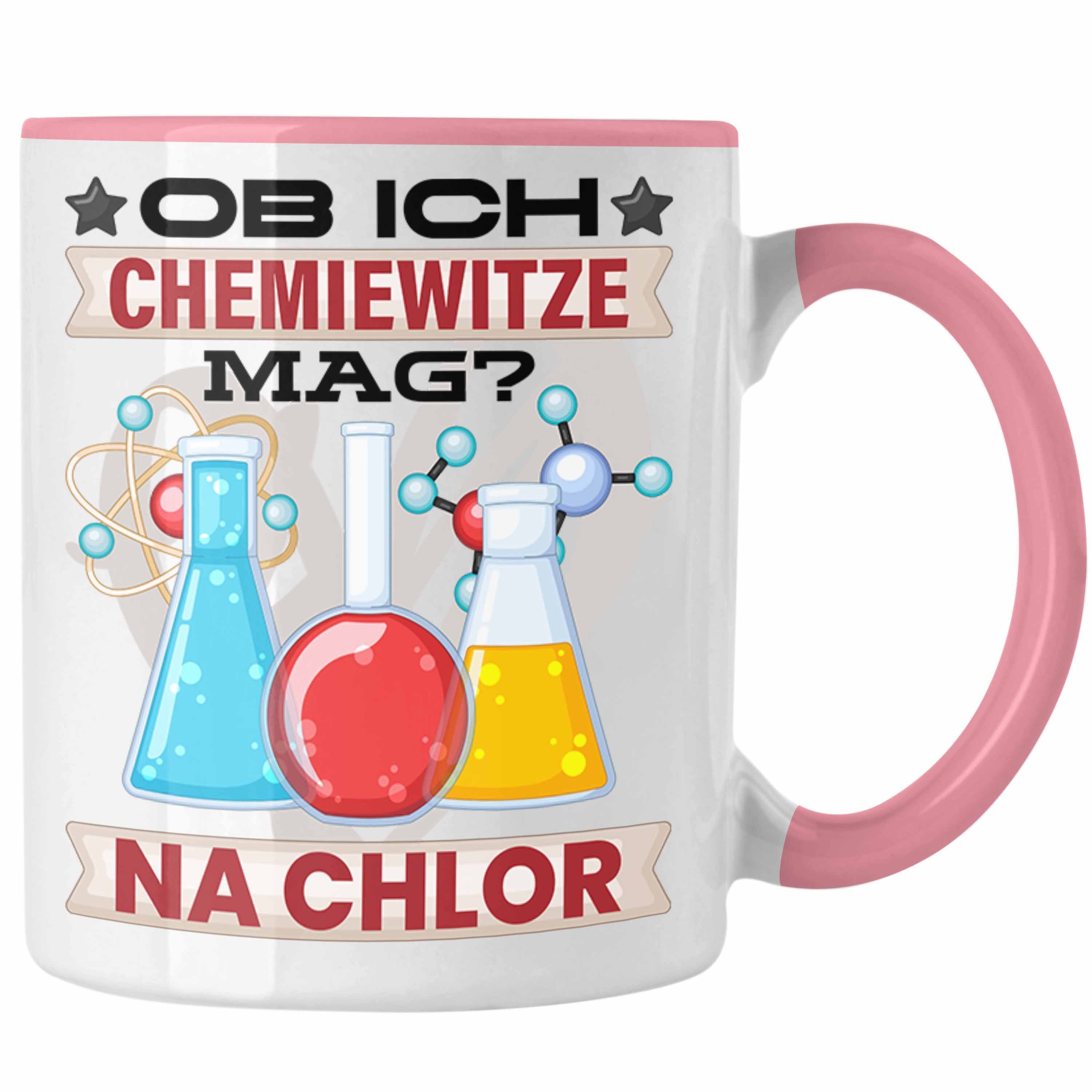 Trendation Tasse Chemie Tasse Geschenk Chemiker Na Chlor Geschenkidee Chemie-Student Rosa