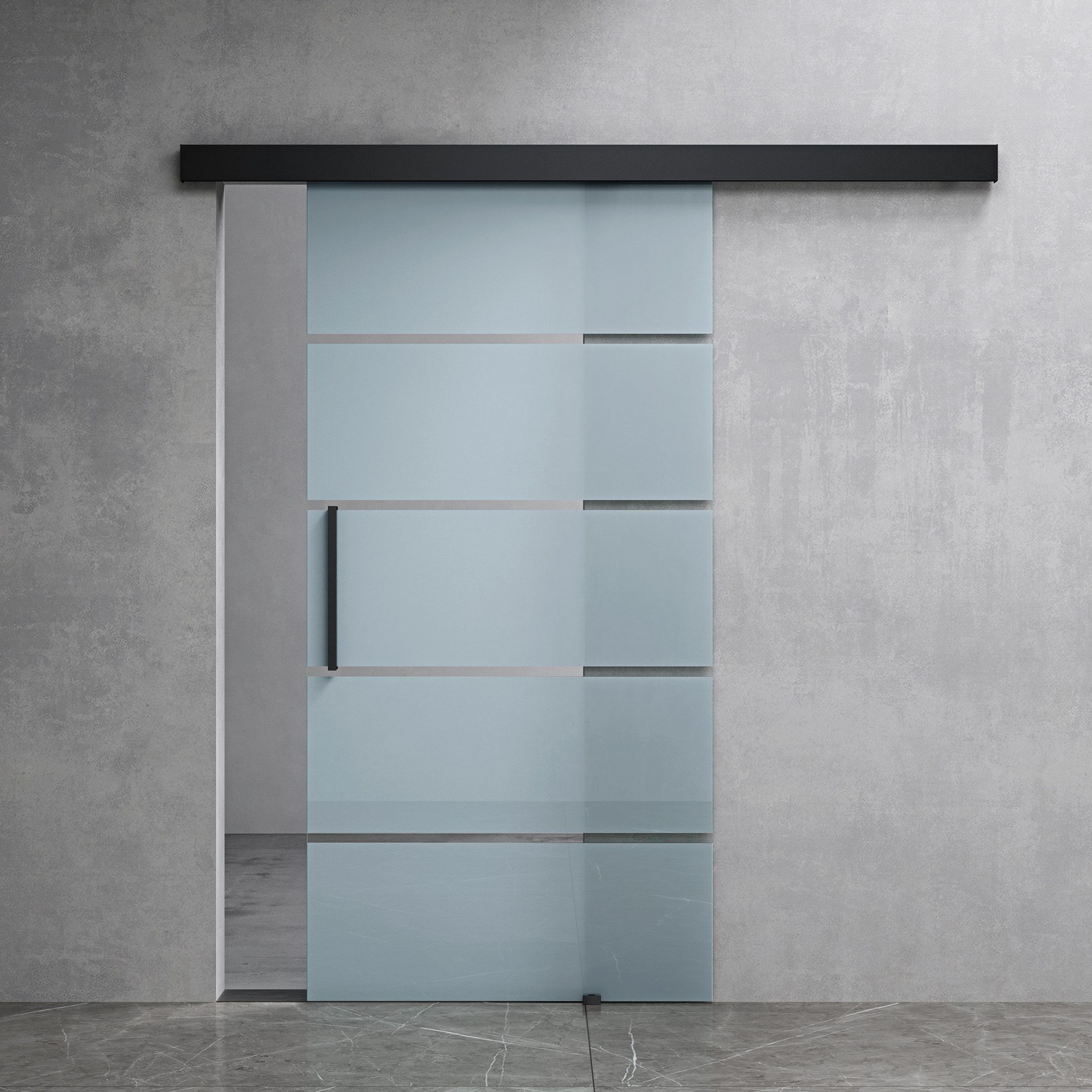 Mai & Mai Glasschiebetür komplettset Teilsatiniert 25mm Wandabstand 8mm ESG-Sicherheitsglas – Bild 3 von 5