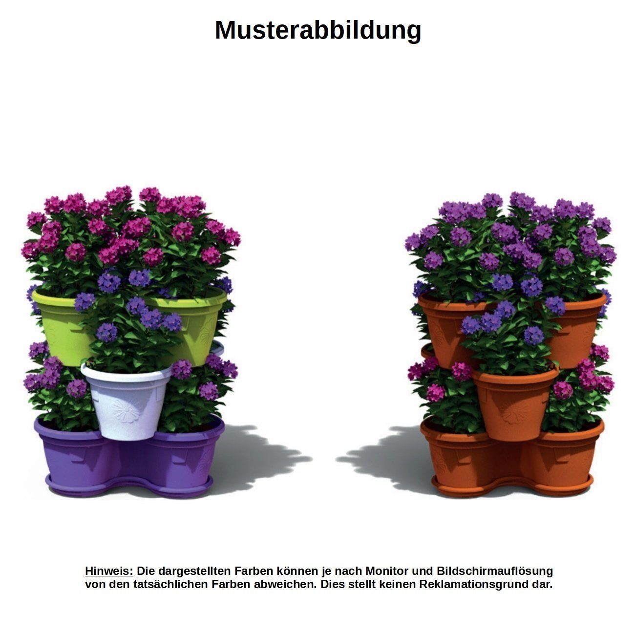 fallsicher, St., robuster Kunststoff Liter (Vorteils-Set, Weiß UV-beständig, platzsparend, stapelbar, 11 Hochbeet, je Engelland Ebene), 1 Säulentopf, Blumenständer Fassungsvermögen Kräuterbeet