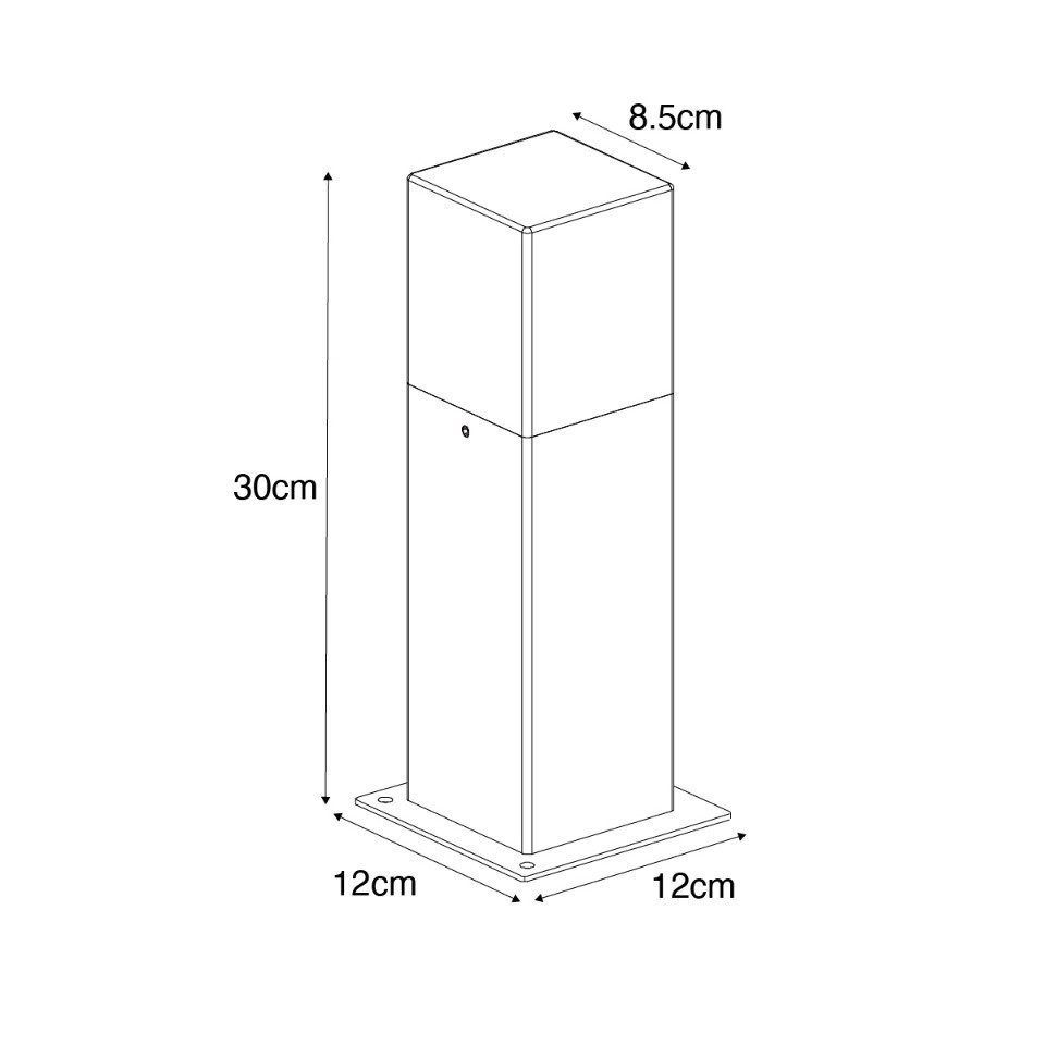 Qazqa Außen-Stehlampe Denmark, ohne Leuchtmittel, Warmweiß, QAZQA Außen­poller­leuchte, e27, Dunkelgrau, Aluminium, Modern