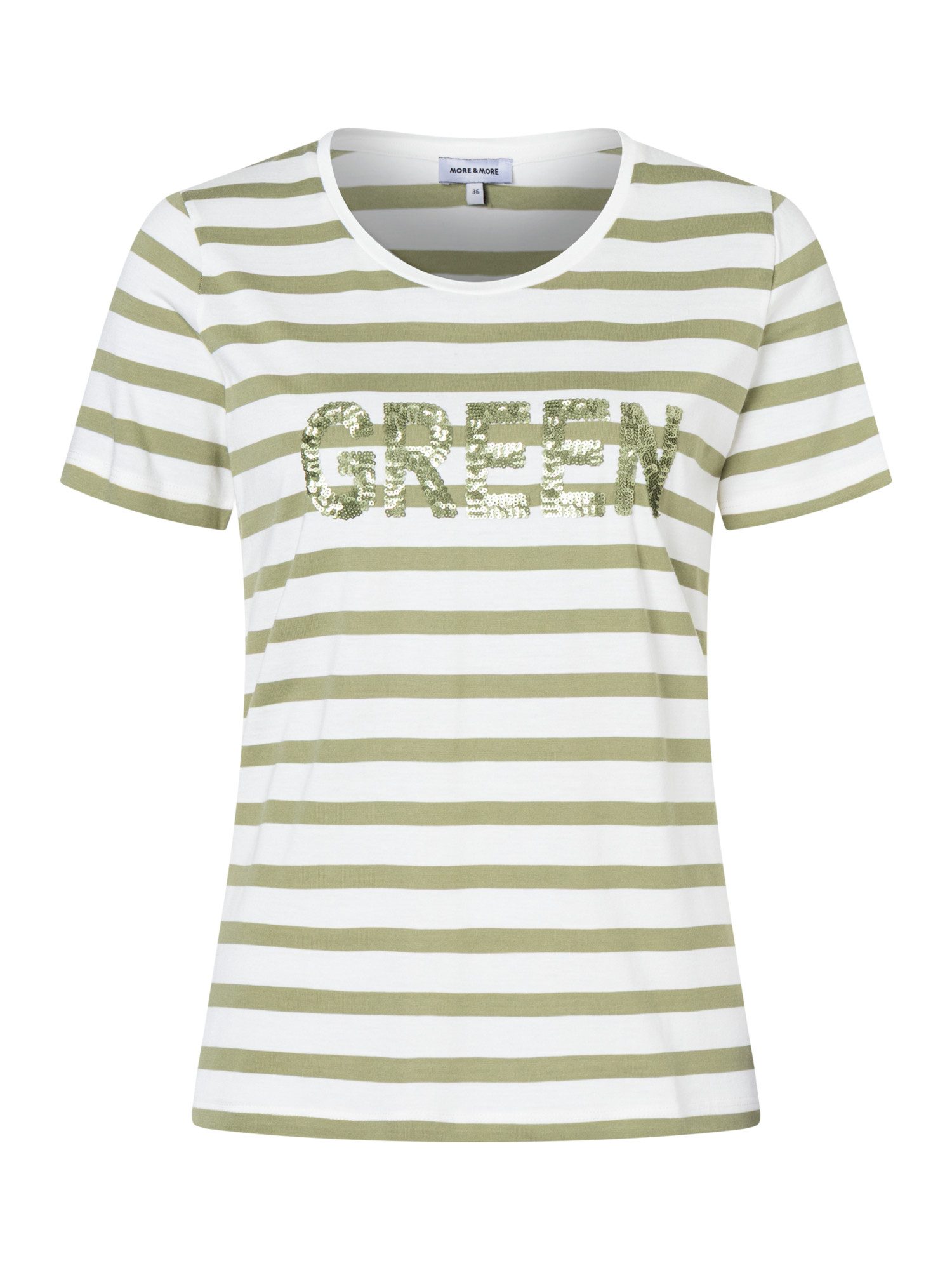 MORE&MORE Kurzarmshirt sportives Kurzarmshirt, gestreift günstig online kaufen