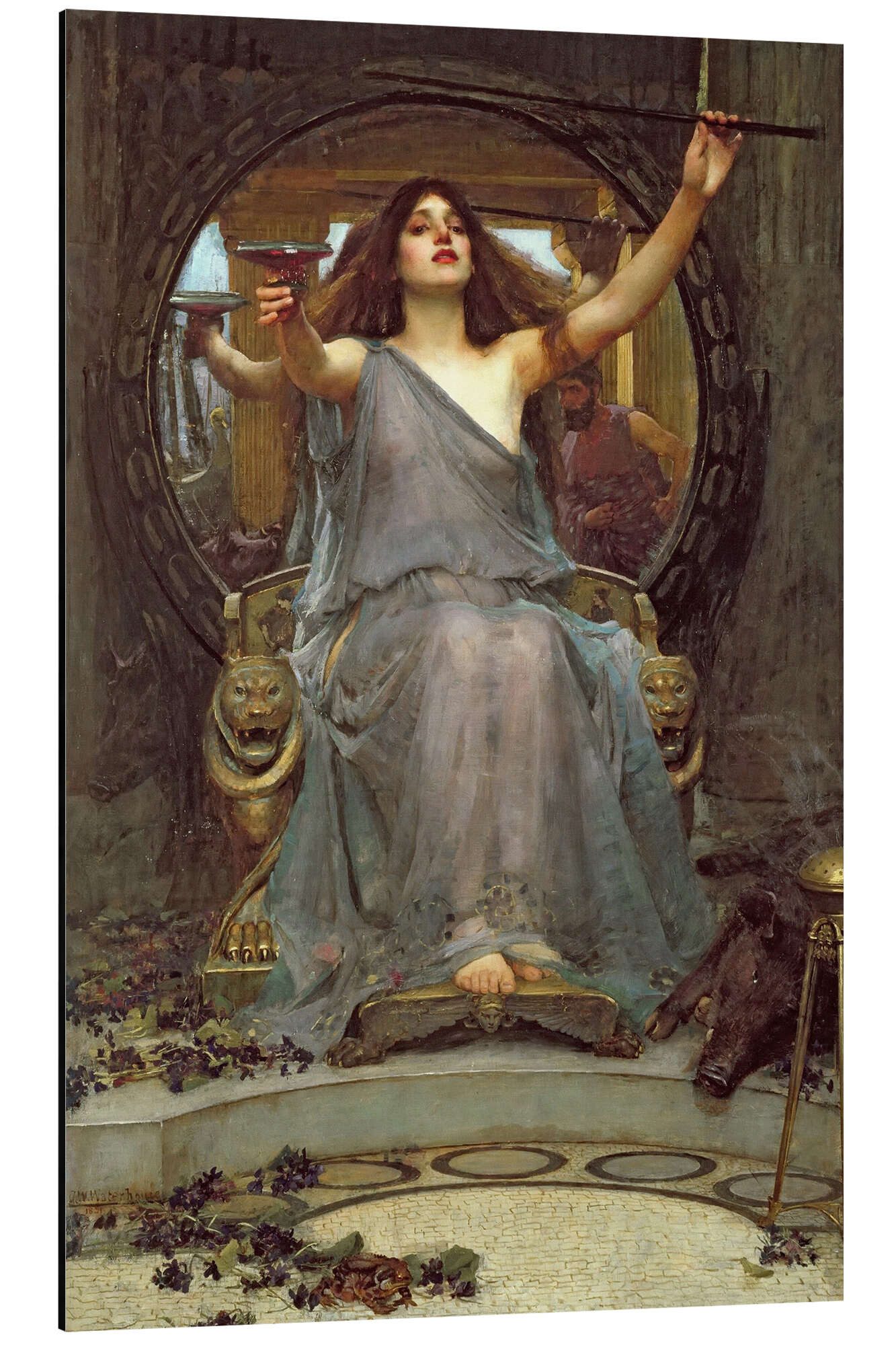 Posterlounge Alu-Dibond-Druck John William Waterhouse, Circe, mit der Schale des Ulysses, Malerei