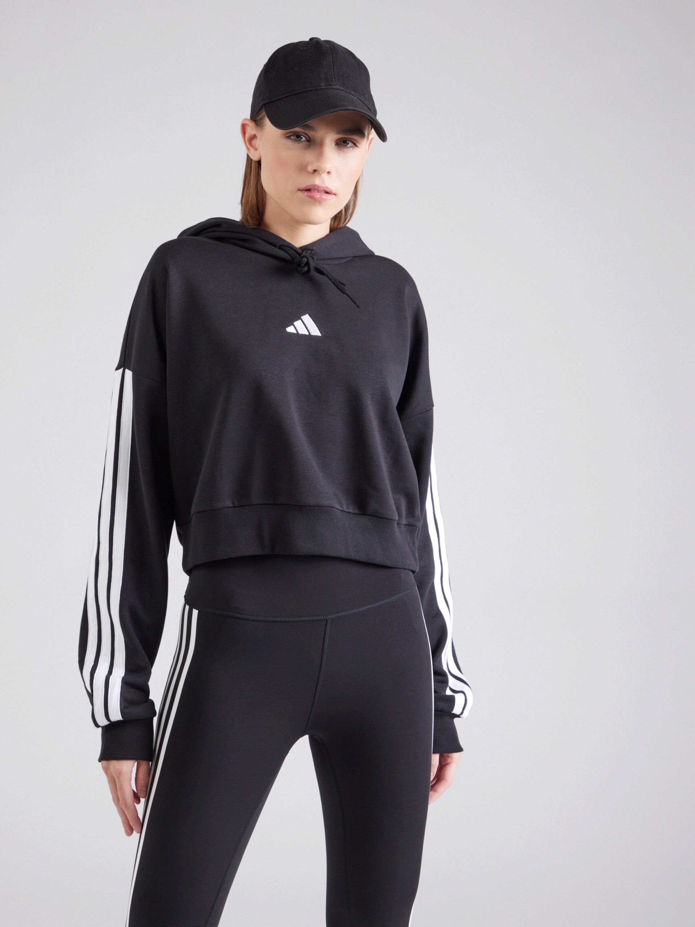 adidas Sportswear Sweatshirt ESSENTIALS 3-STRIPES FRENCH TERRY CROPPED (1-tlg) Seitenstreifen