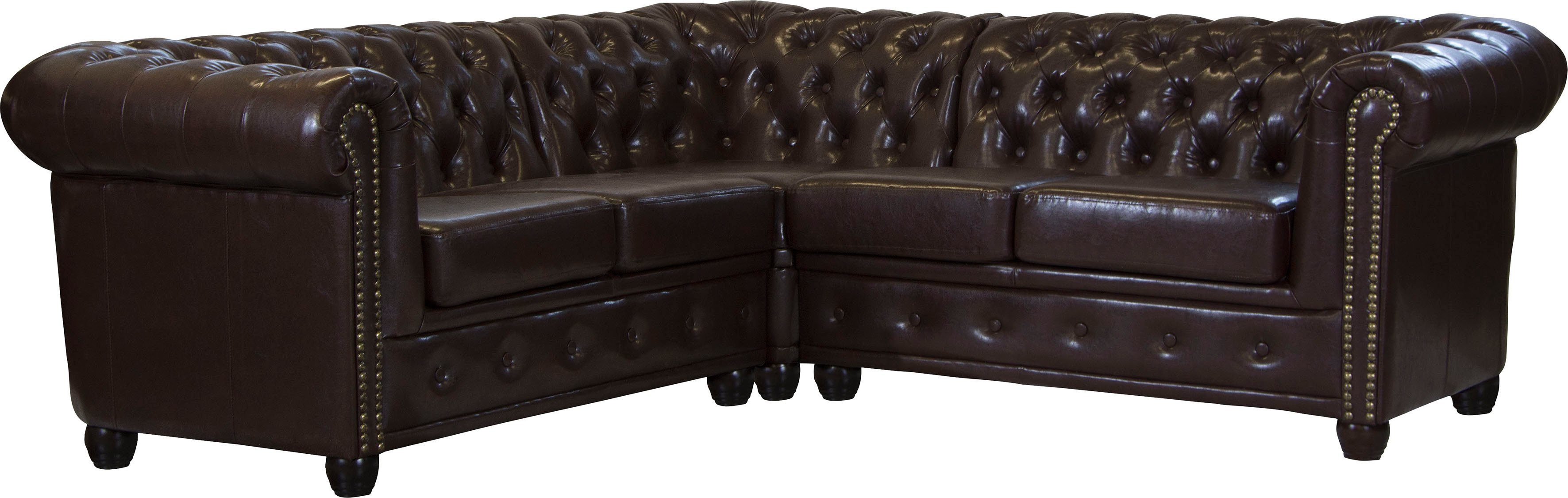 Home affaire Chesterfield-Sofa Rysum L-Form, Chesterfield-Optik, gleichschenklig