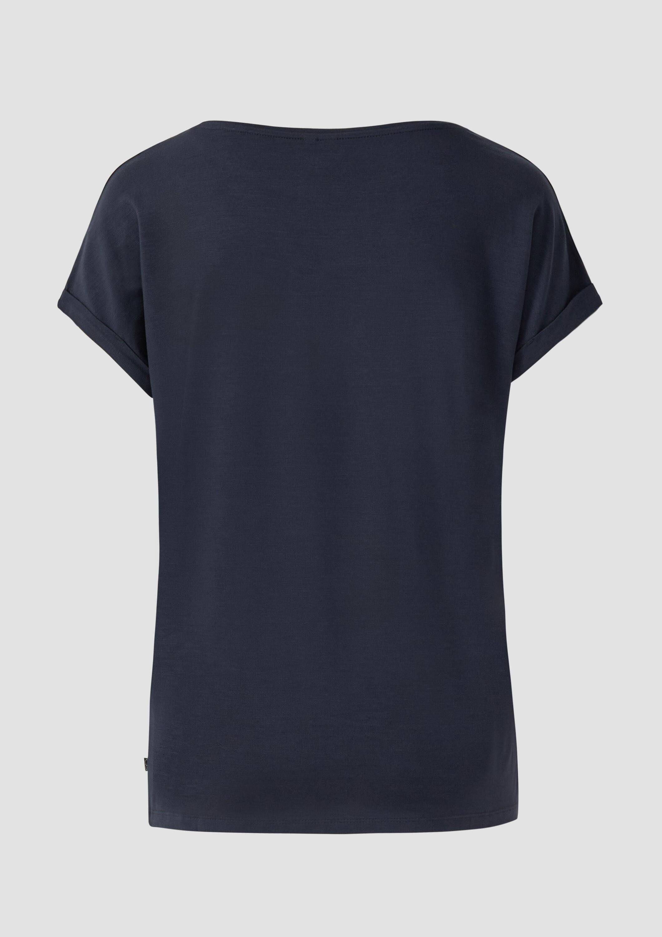 QS Kurzarmshirt T-Shirt T-Shirt aus Lyocellmix