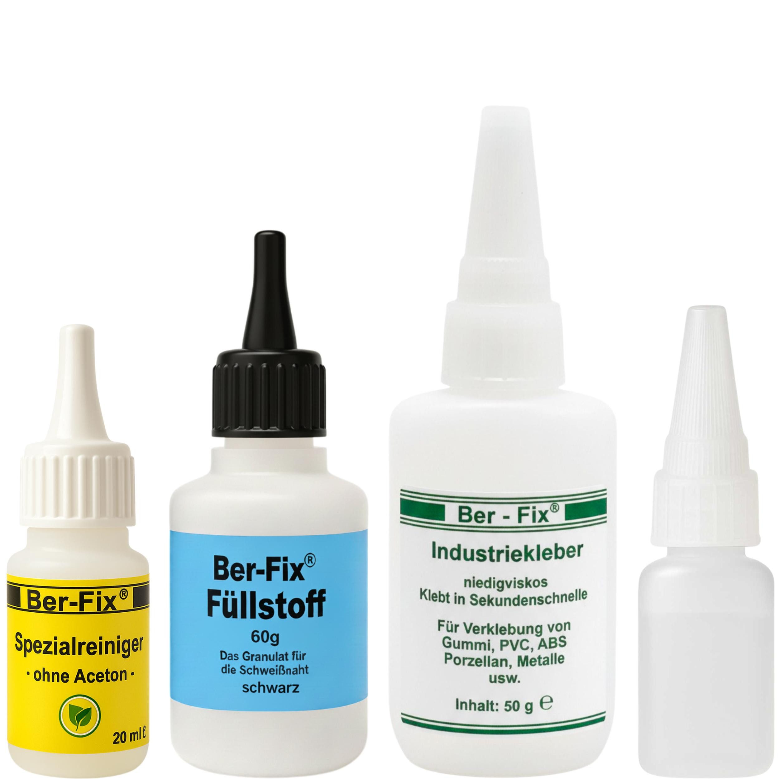 Ber-Fix Klebstoff Füllstoff-Set weiß Standard, (Set, 4-tlg), spaltfüllend materialaufbauend nachbearbeitbar schnell härtend