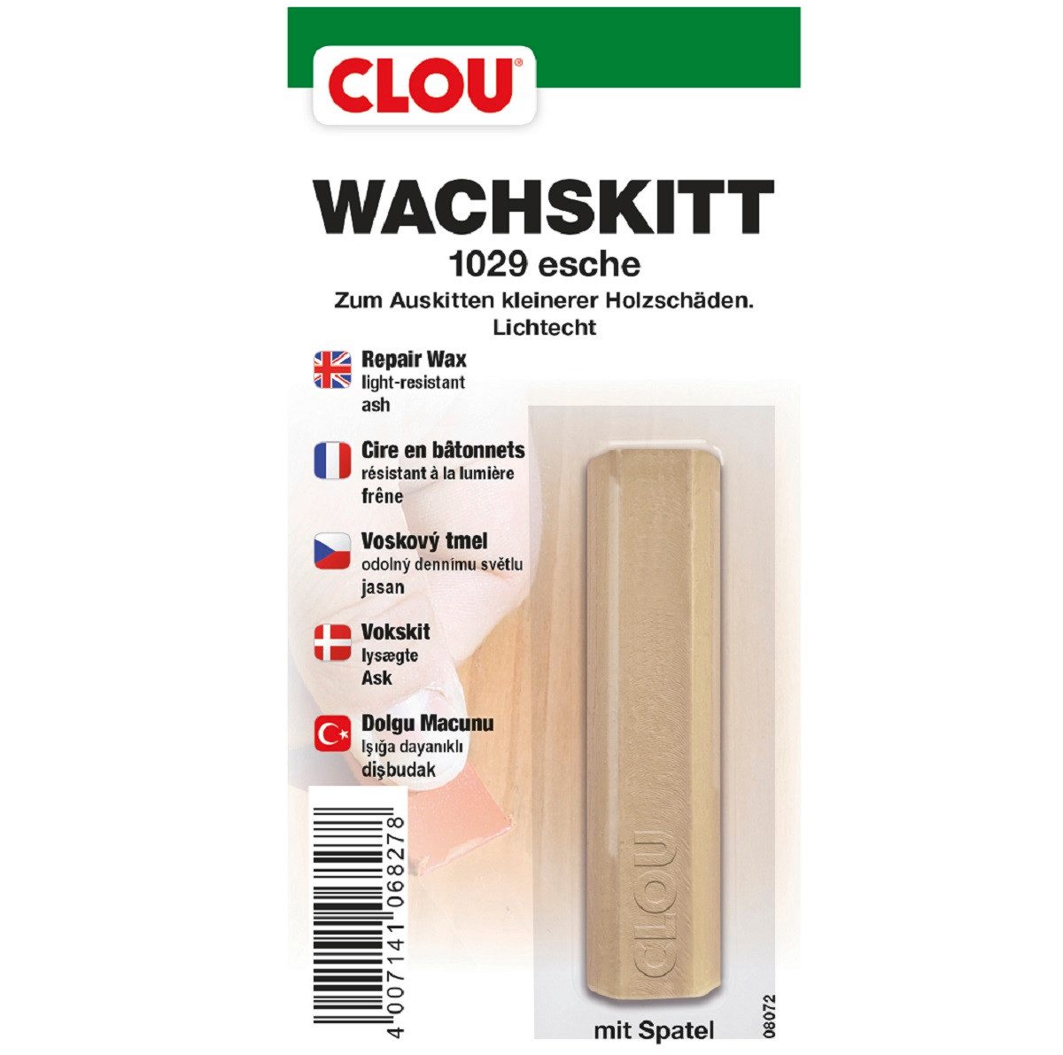 CLOU Spachtelmasse CLOU Wachskitt Stange 1029 Esche