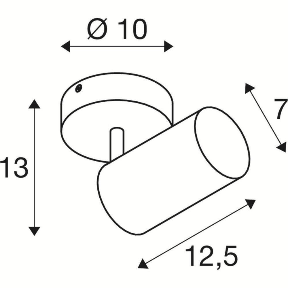 SLV Deckenspot Deckenspot Asto Tube in Deckenstrahler, warmweiss, enthalten: Leuchtmittel keine Aufbaustrahler Deckenspot, Schwarz Angabe, GU10, Nein