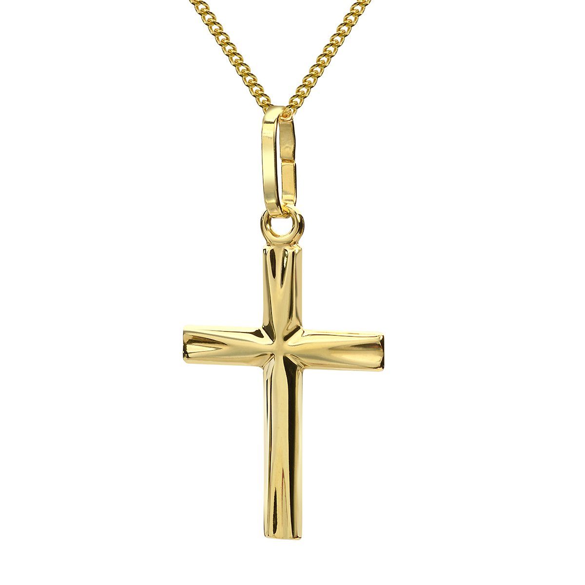 mit Anhänger Kreuzkette Halskette GKA-2, Materia Echtgold 375 Kreuz aus