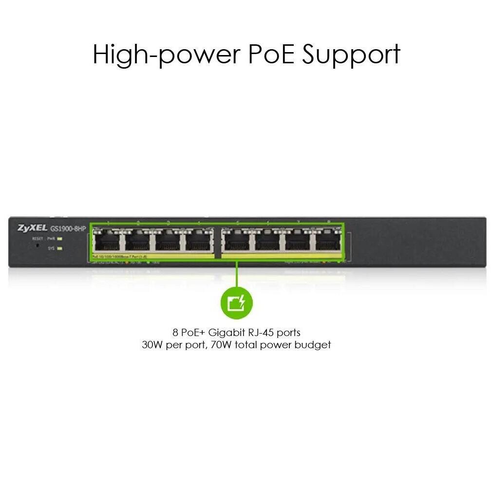Zyxel GS1900-8HP-EU0103F Netzwerk-Switch