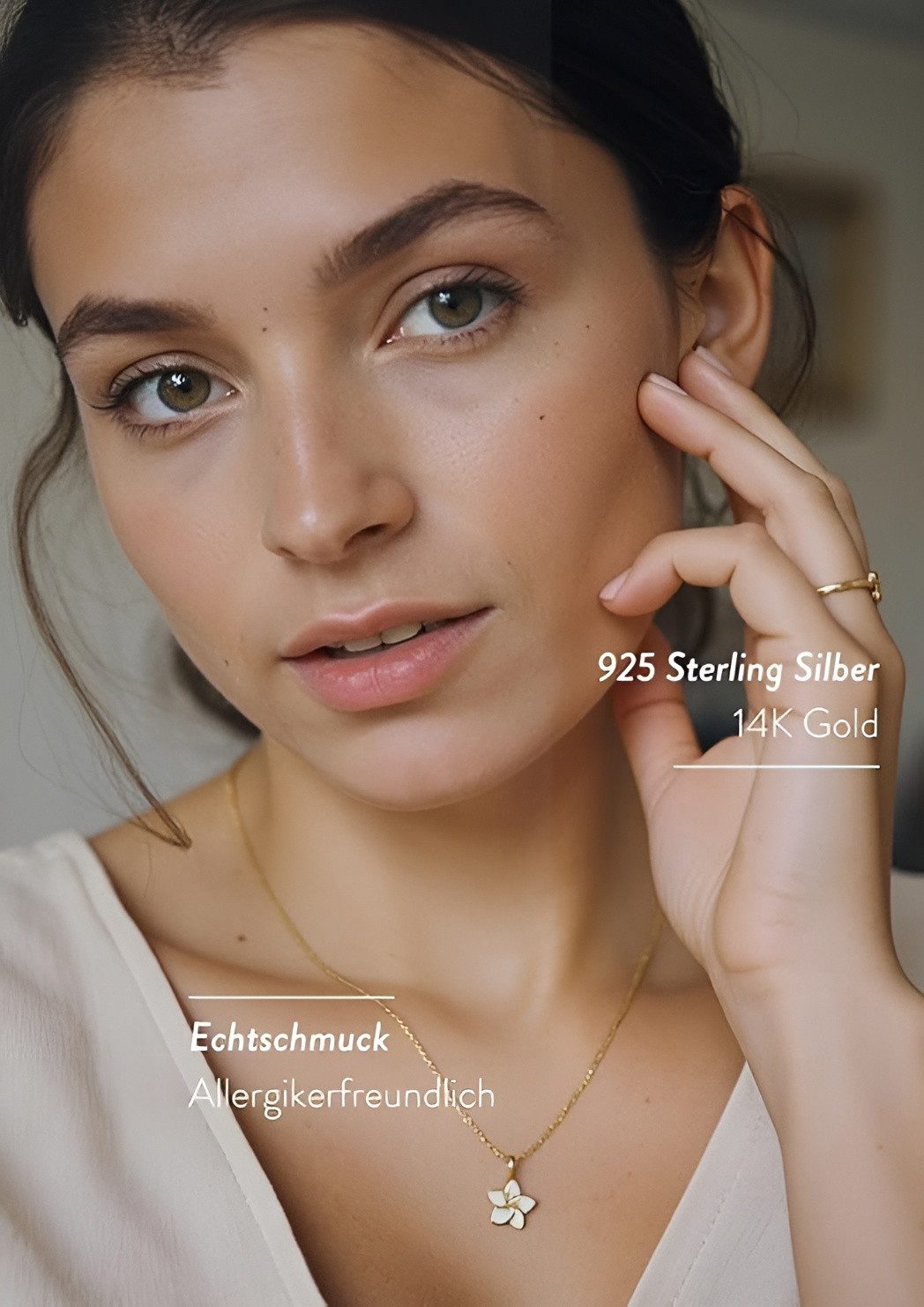 Einzelstück Kette mit Anhänger Halskette Frangipani mit Monoi Anhänger