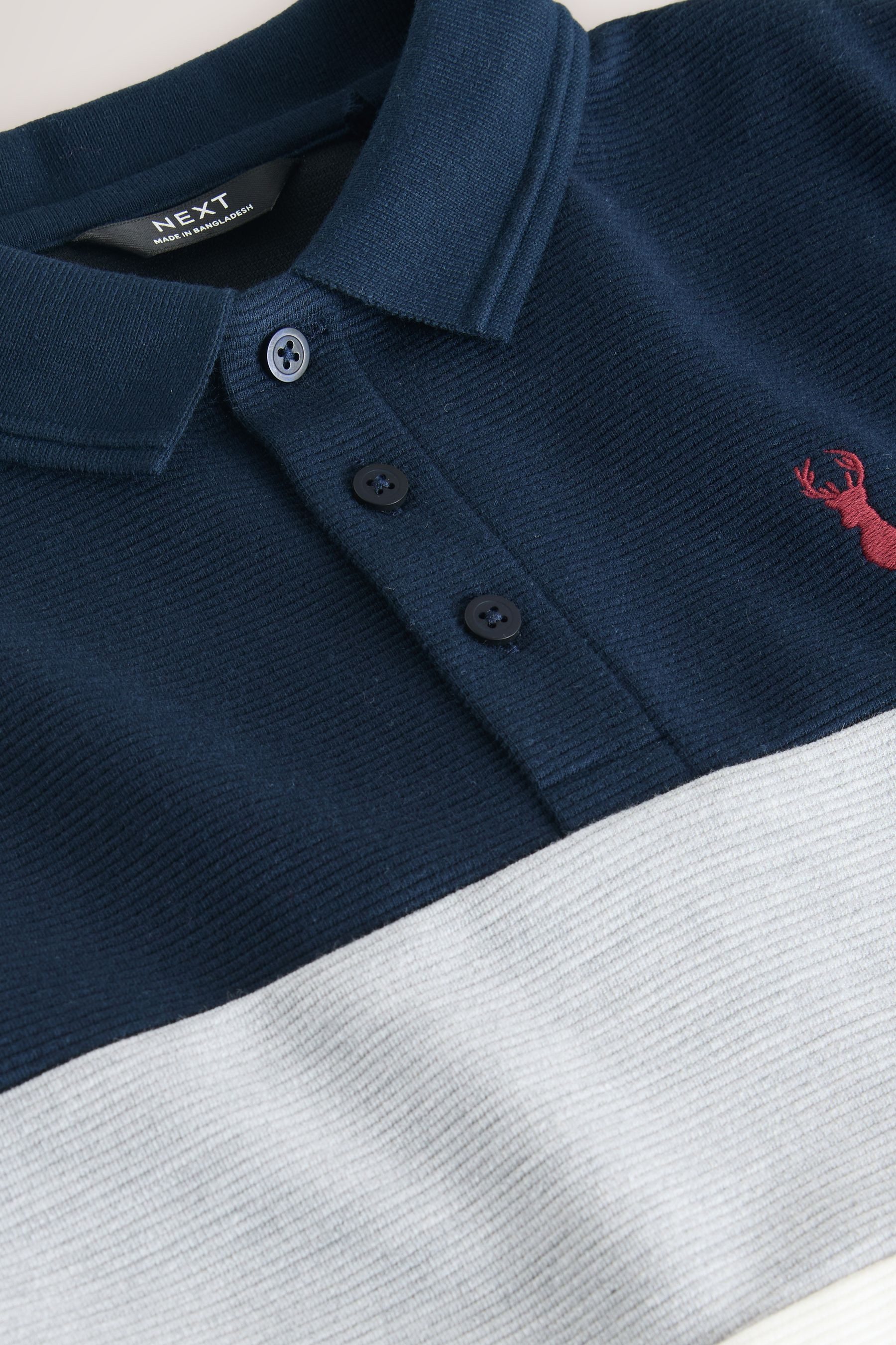 Next Poloshirt Strukturiertes Poloshirt mit Blockfarben (1-tlg)
