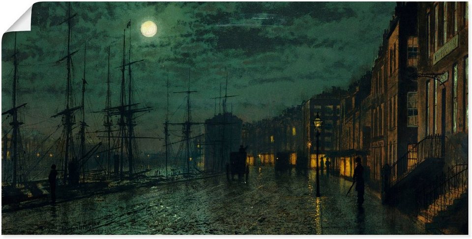 Artland Wandbild Docks bei Mondlicht., Großbritannien (1 St), als  Leinwandbild, Wandaufkleber oder Poster in versch. Größen