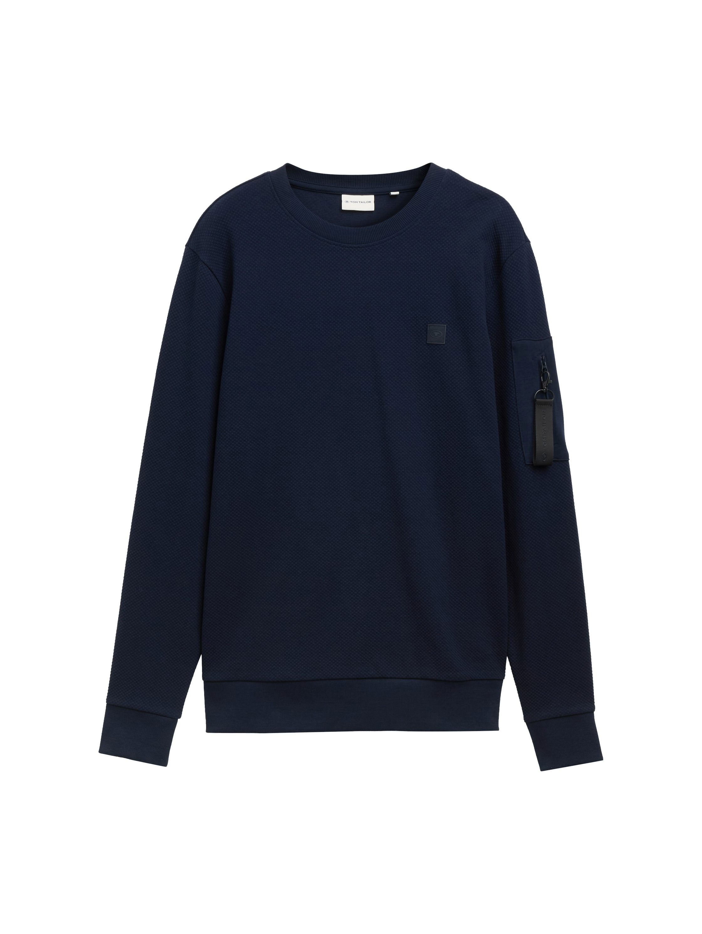 Rundhalspullover Sweatshirt mit Logo-Badge