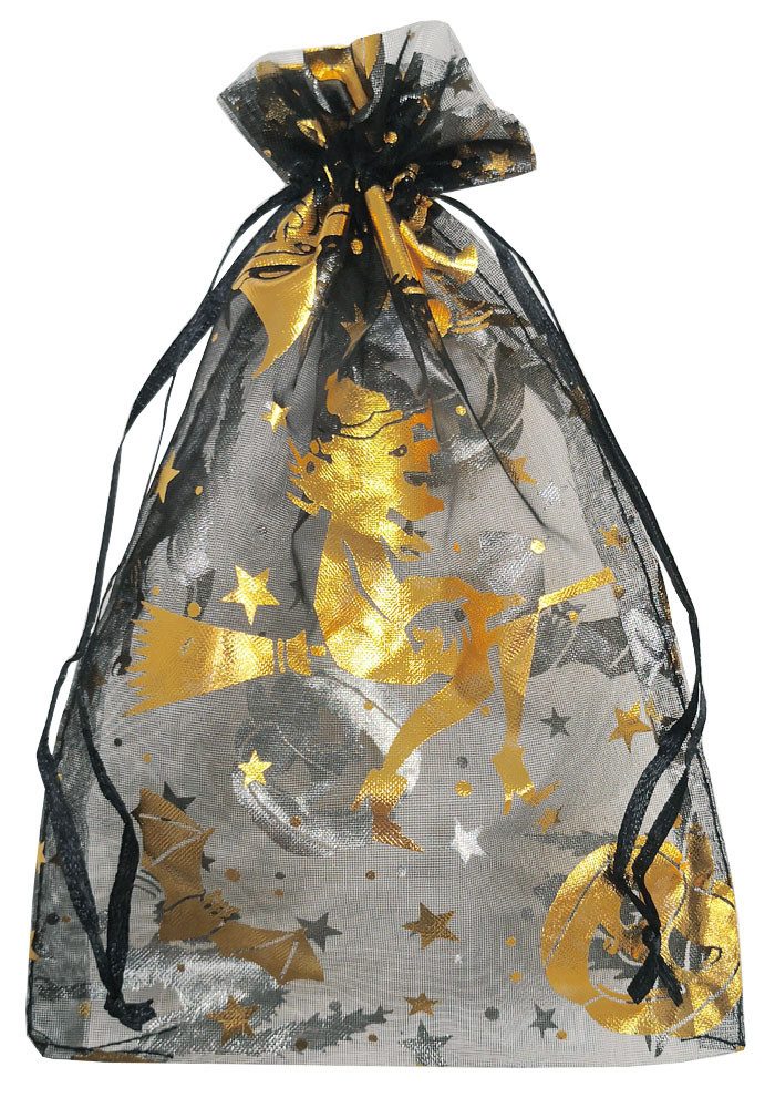Aufbewahrungstasche 5 Organzabeutel Hexe, Halloween, Geschenkbeutel für Süsses oder Saures