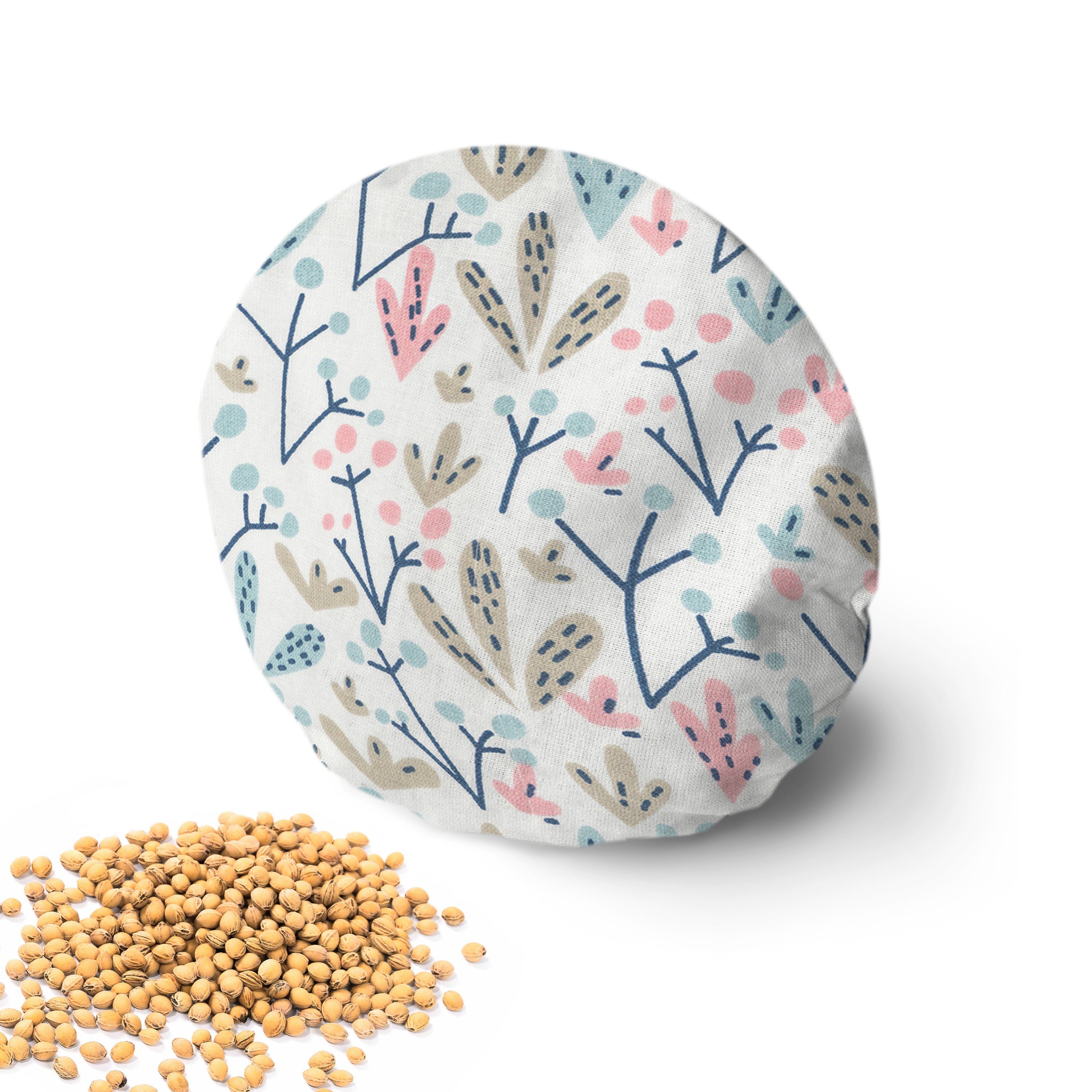Amilian Kirschkernkissen Mikrowelle - rund ca. 16 cm - Körnerkissen Nacken Schulter, Füllung: 100% Kirschkerne - Bezug: 100% Baumwolle, Wärmekissen, Kältekissen, Körnerkissen für die Mikrowelle, Schulter, Bein und Bauch.