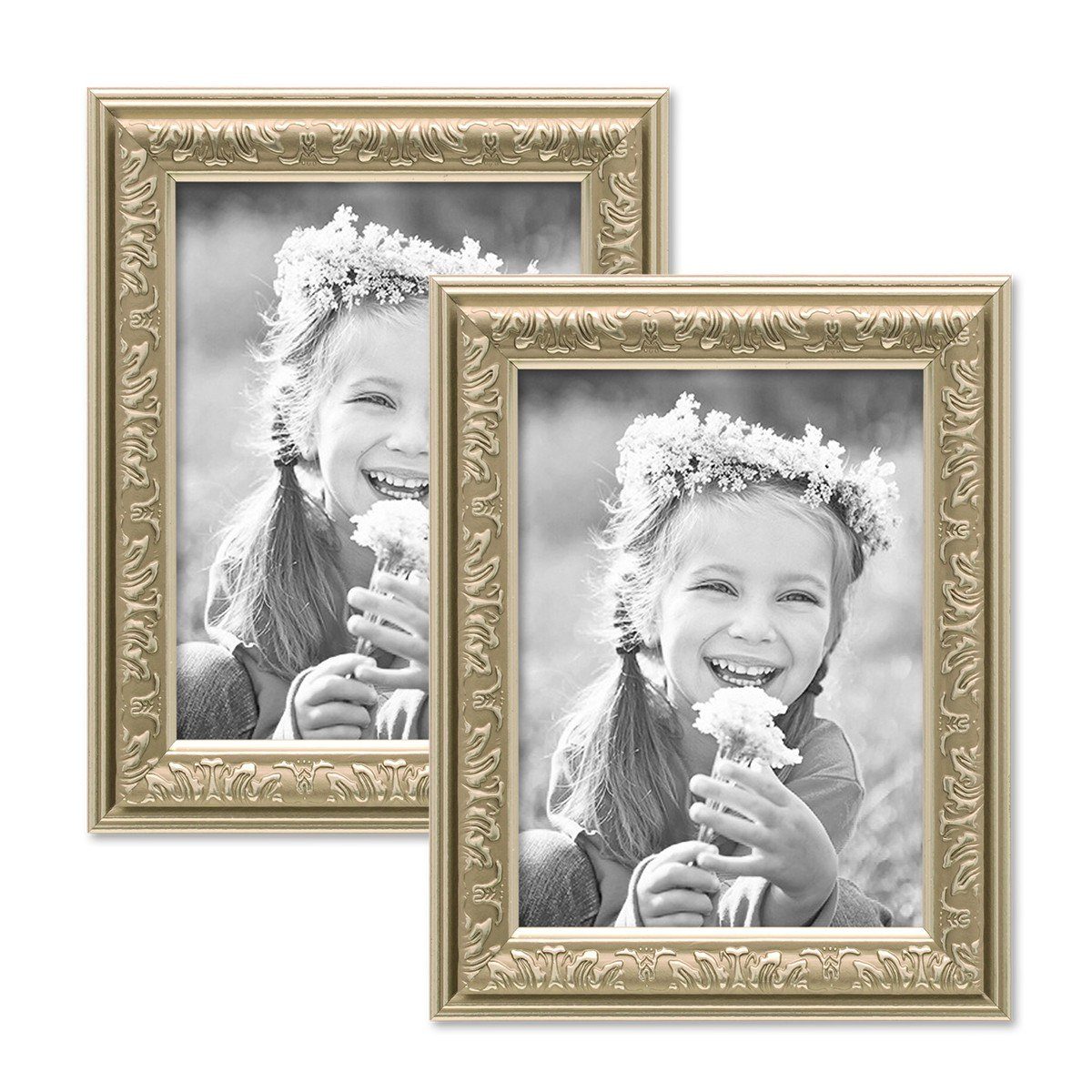 PHOTOLINI Рамки 2er Set Kunststoff-Rahmen im nostalgischen Ornament-Design