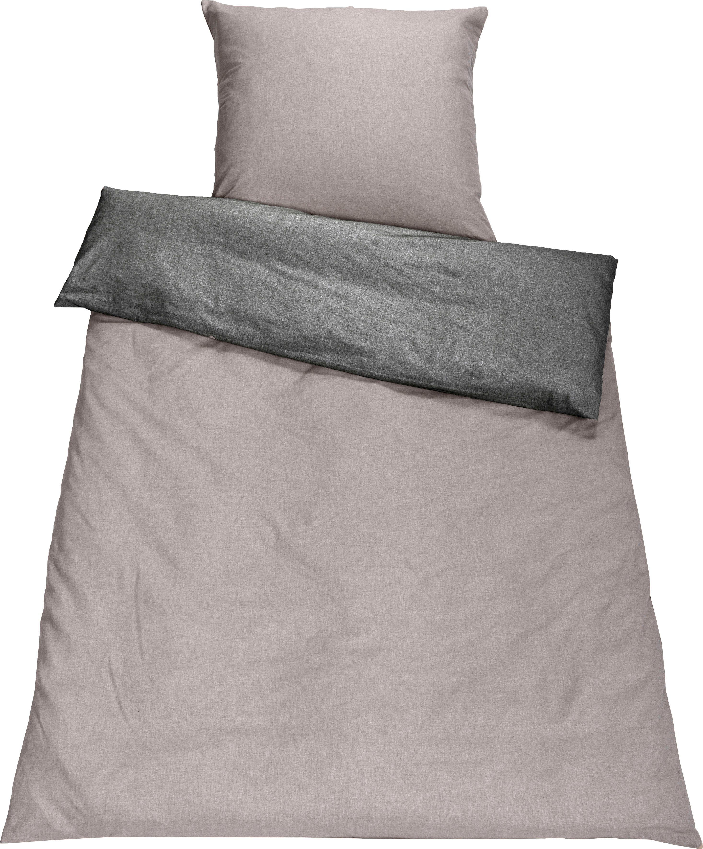 SETEX Wendebettwäsche Chambray, Chambray, 2 teilig, mit Wendefunktion