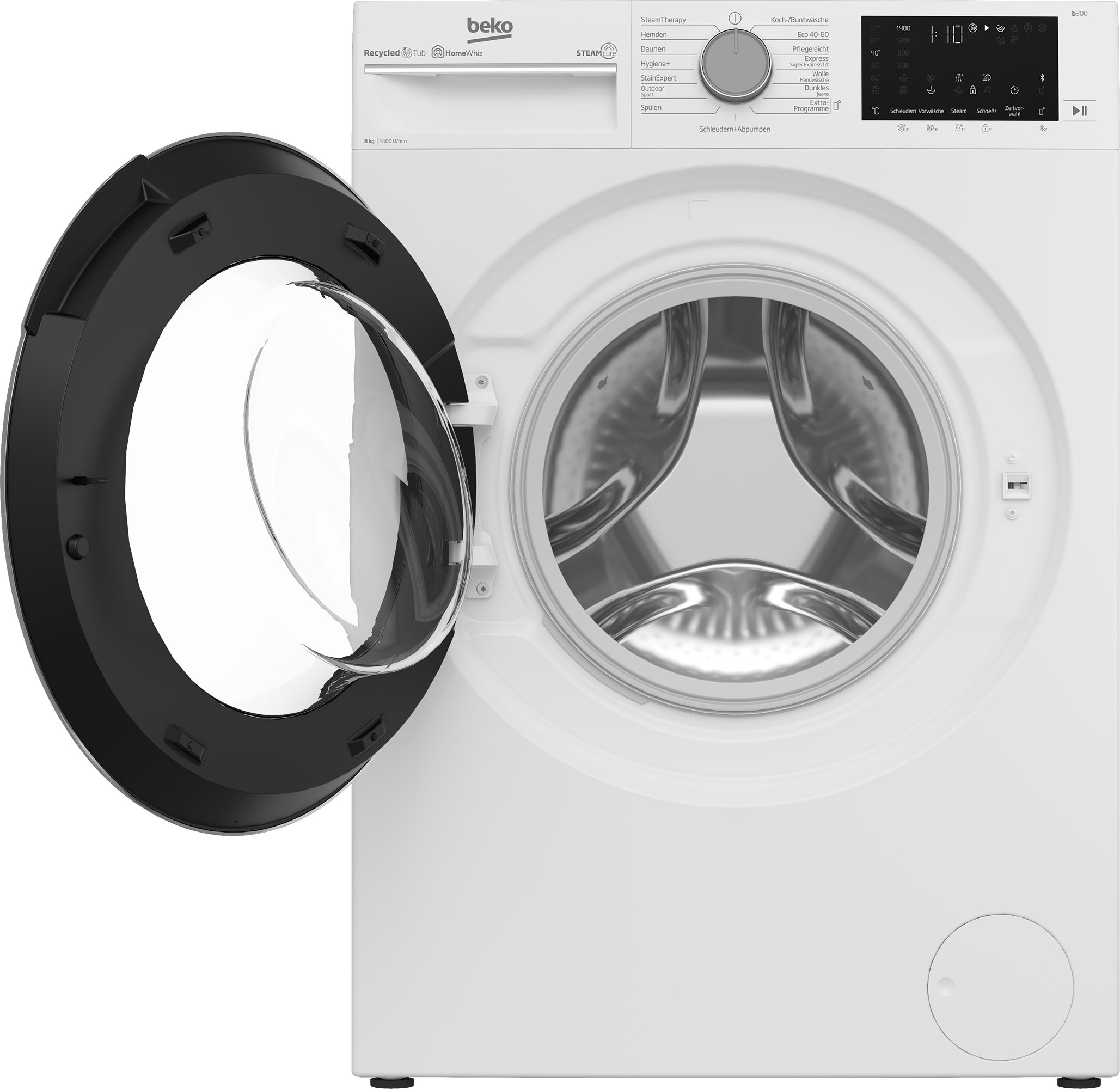 8 Waschmaschine b300 - allergenfrei 99% SteamCure U/min, kg, B3WFU58415W1, BEKO 1400