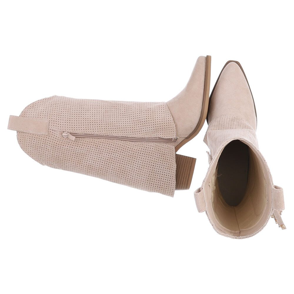 Ital-Design Damen Boots mit Fransen und perforiertem Design Westernstiefel günstig online kaufen