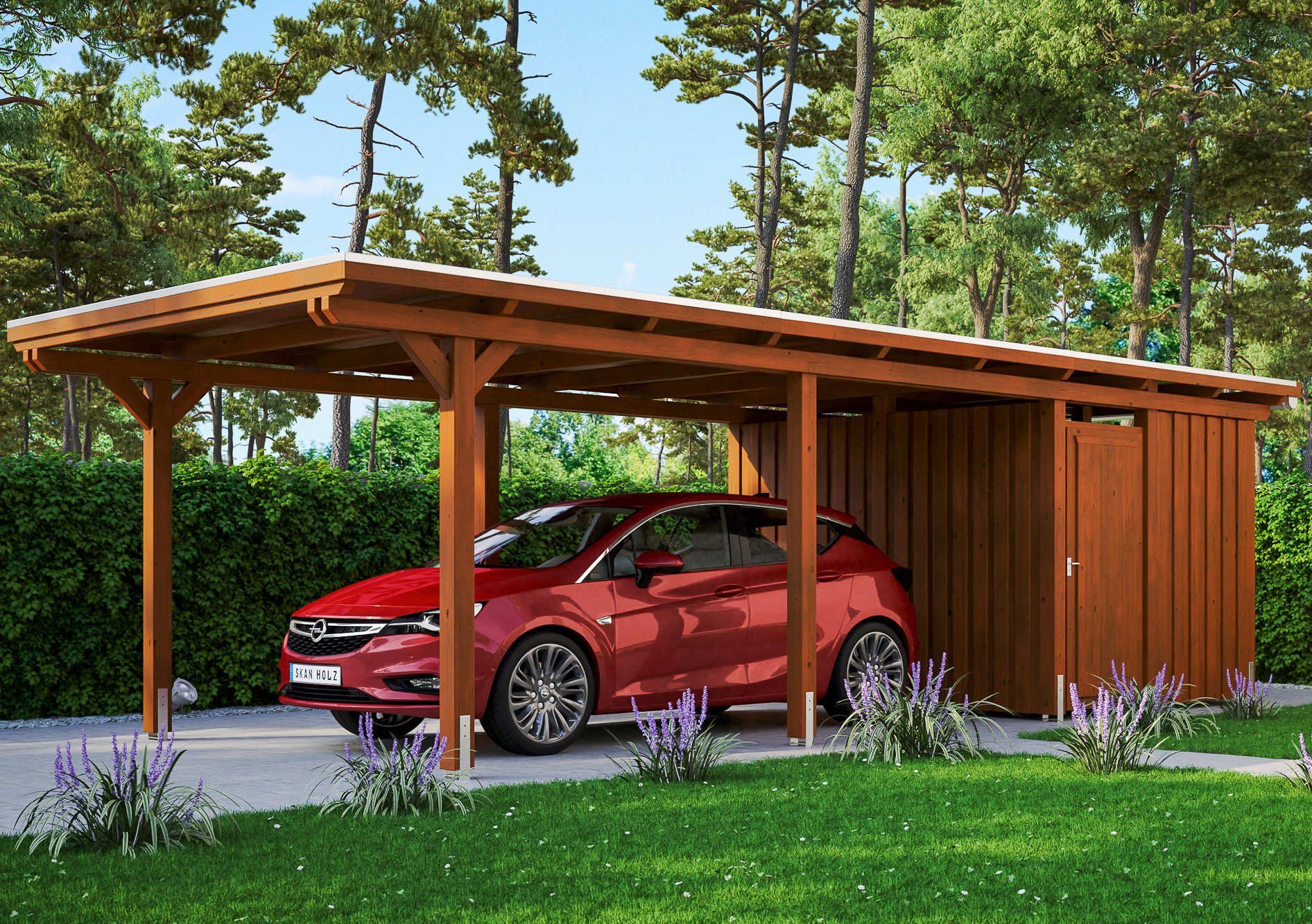 Skanholz Einzelcarport Emsland, BxT: 354x846 cm, 223 cm Einfahrtshöhe | Carports