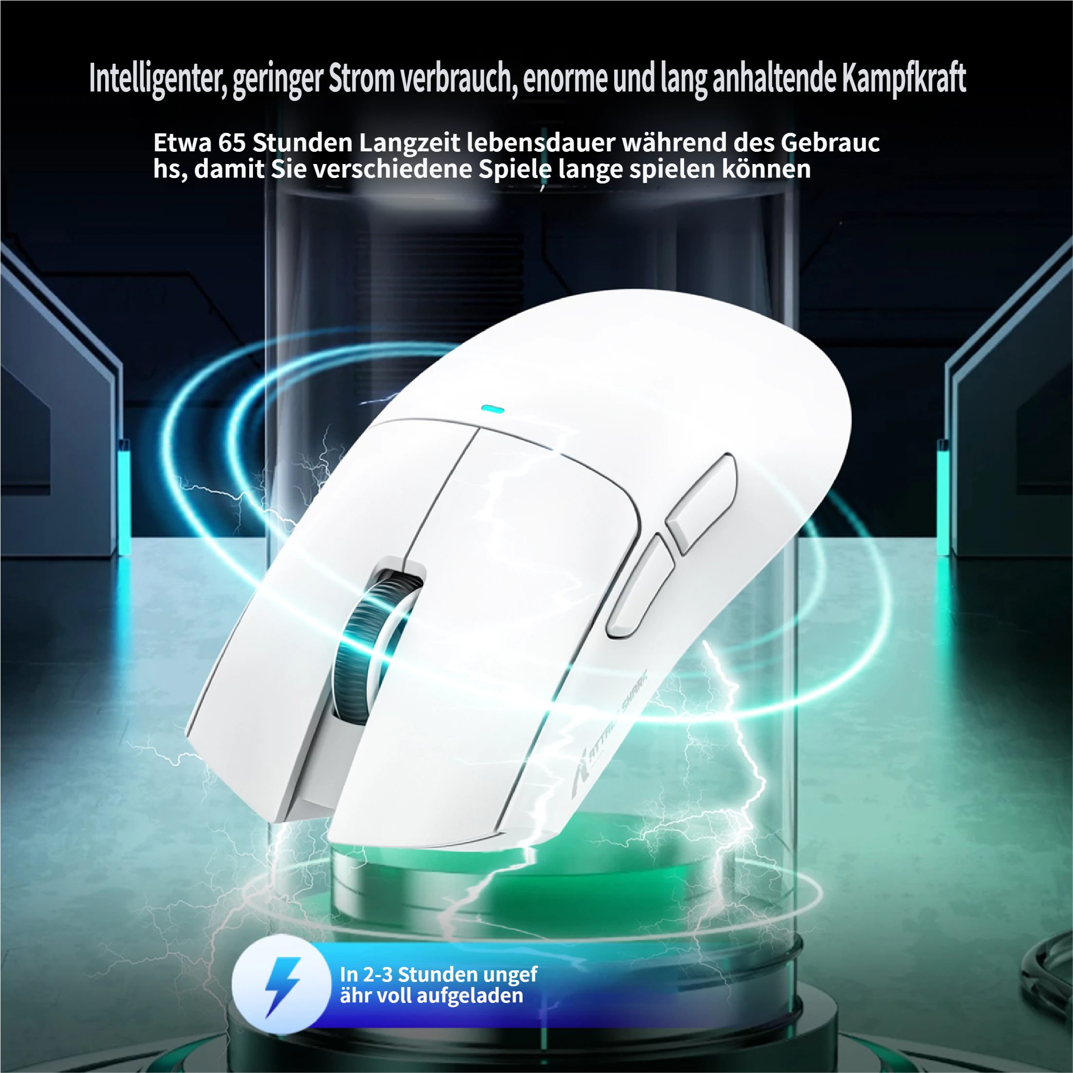 KINSI Tri-Mode Gaming Maus mit Ladestation,Kabellose Maus Maus (Bluetooth, 1000 dpi, 22000 DPI,1000Hz,65h Akku,Ergonomisch)