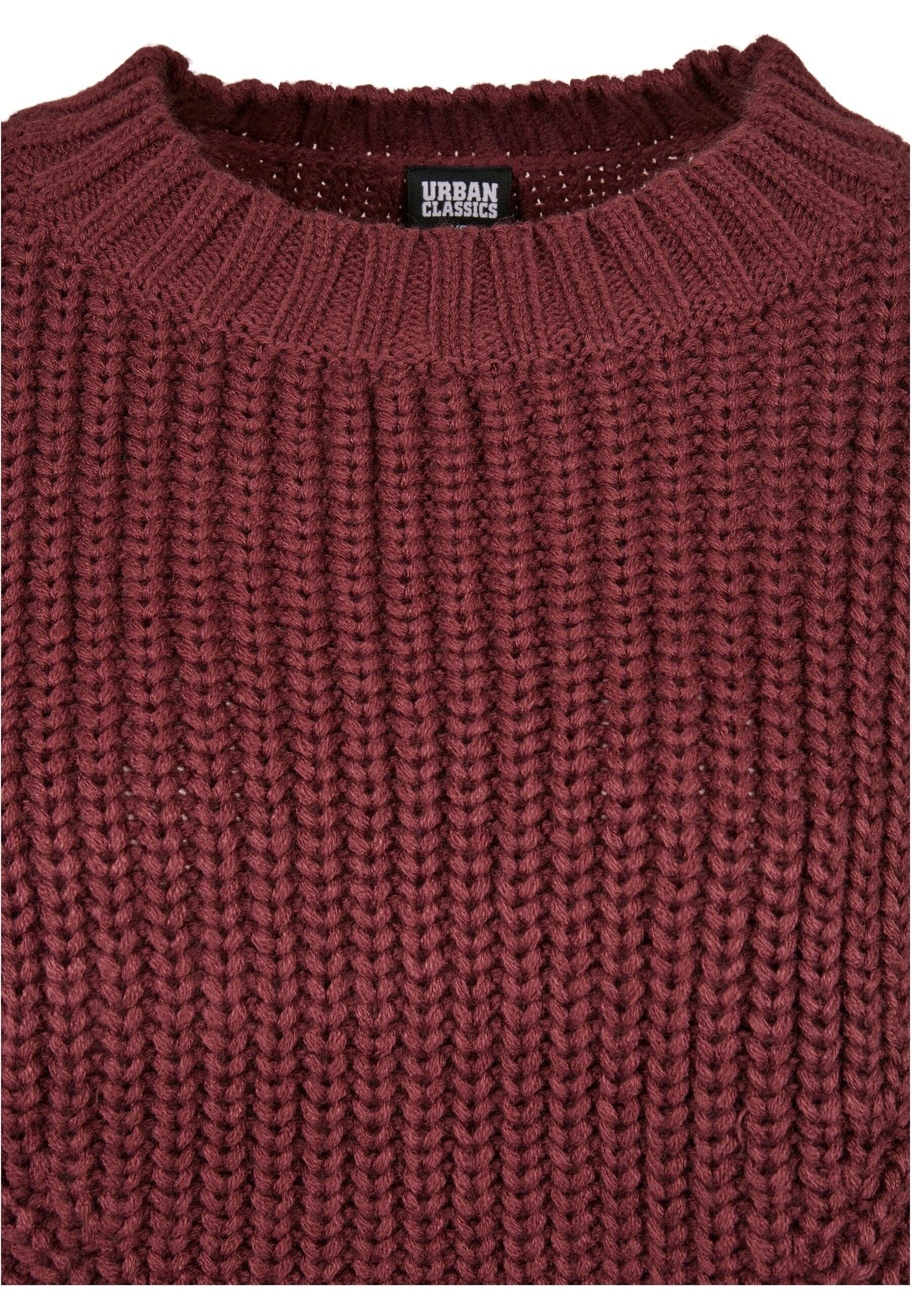 Ladies Wide Oversize URBAN Damen (1-tlg) Kapuzenpullover CLASSICS Sweater cherry