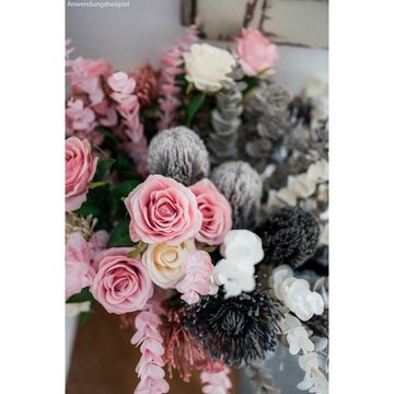 Kunstblume Künstliche Rosen Kunstblumen Deko weiß 30 cm Rose, matches21 HOME & HOBBY, Höhe 65 cm