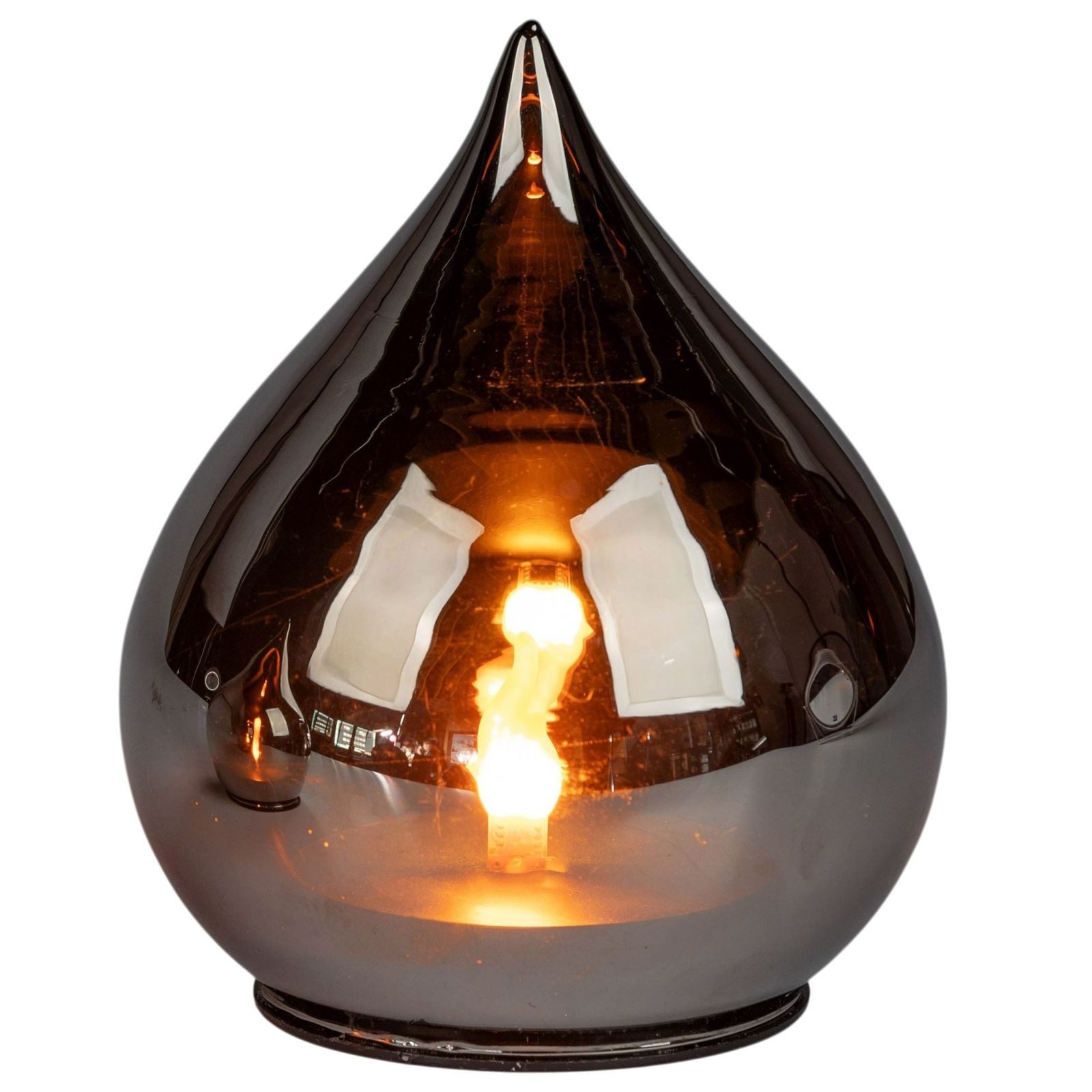 formano LED Dekolicht LED Deko Tropfen 13 cm Farbglas mit Timer 6h/18h Ambientbeleuchtung, LED fest integriert
