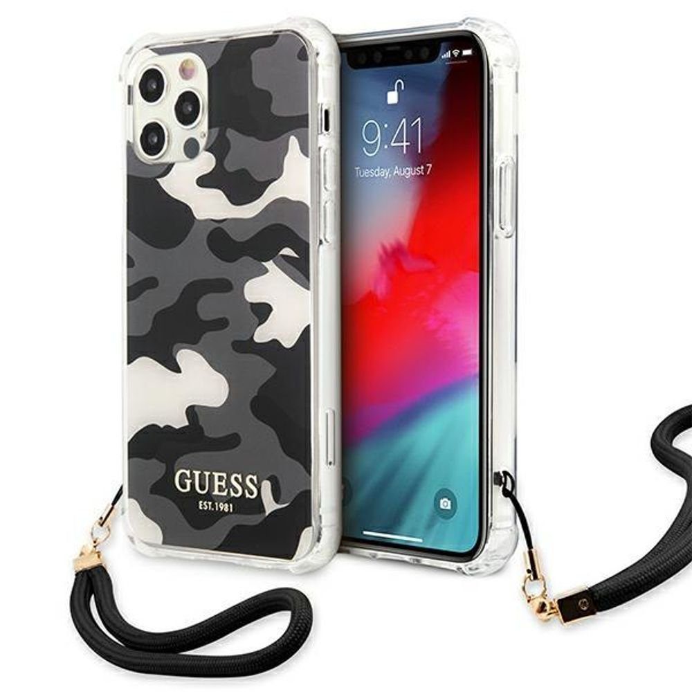 Guess Handyhülle Guess Camo Collection Smartphone Case mit Band für ...
