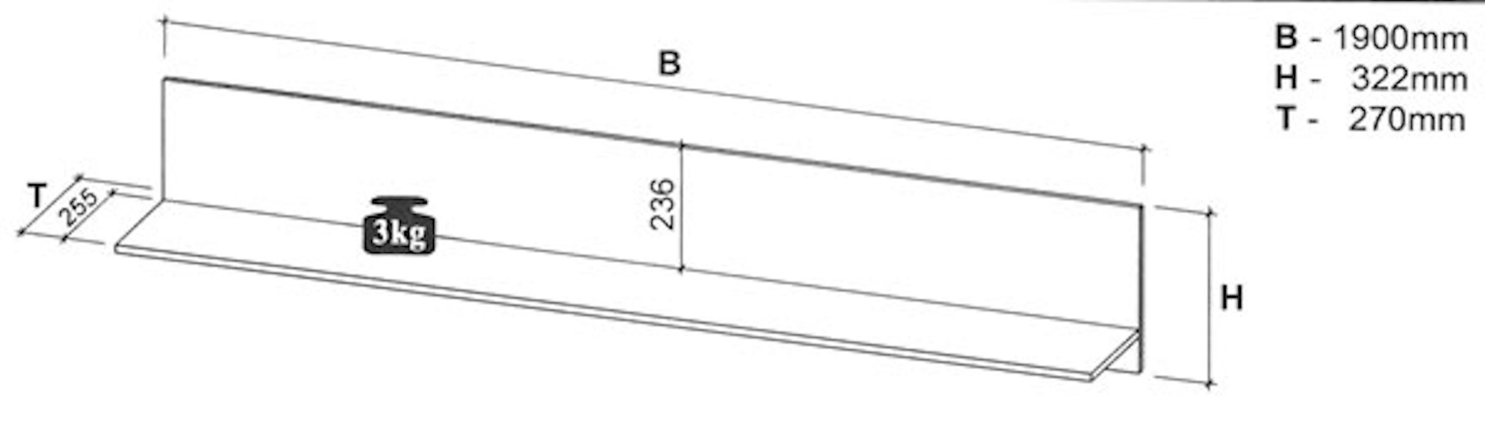 Feldmann-Wohnen Wohnzimmer-Set Milano, 3-teiliges Wohnwand