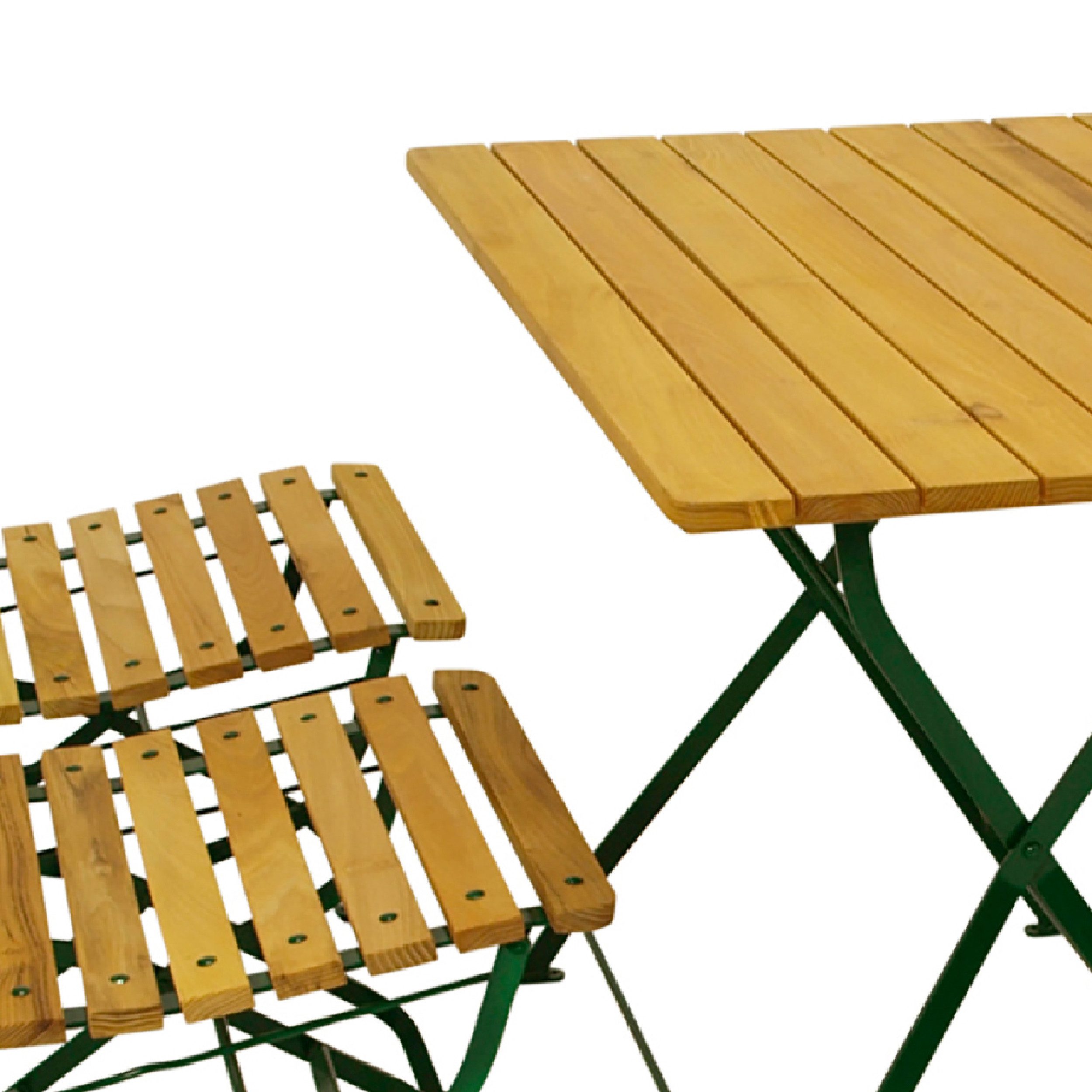 TPFGarden Sitzgruppe HOBART-LIGHT, (Gartenessgruppe - Garten Garnitur 5-teilig - Flachstahl Robinienholz, 5-tlg., Gartenmöbel Set - Gestell verzinkt dunkelgrün), (4x Stuhl, 1x Tisch 70x110cm rechteckig)