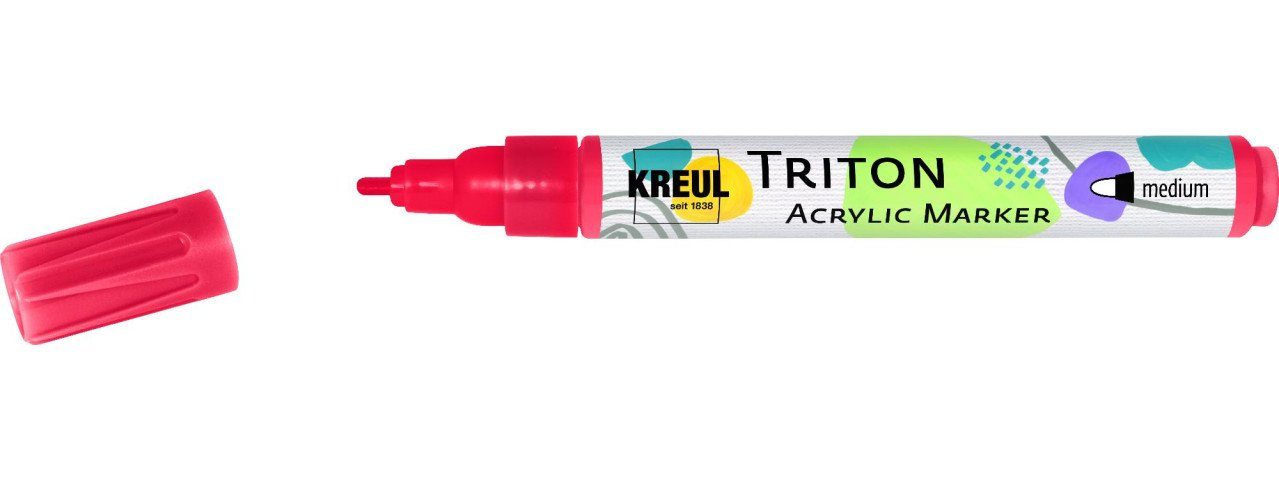 Kreul Marker Kreul Acrylic Flachpinsel Triton kirschrot medium